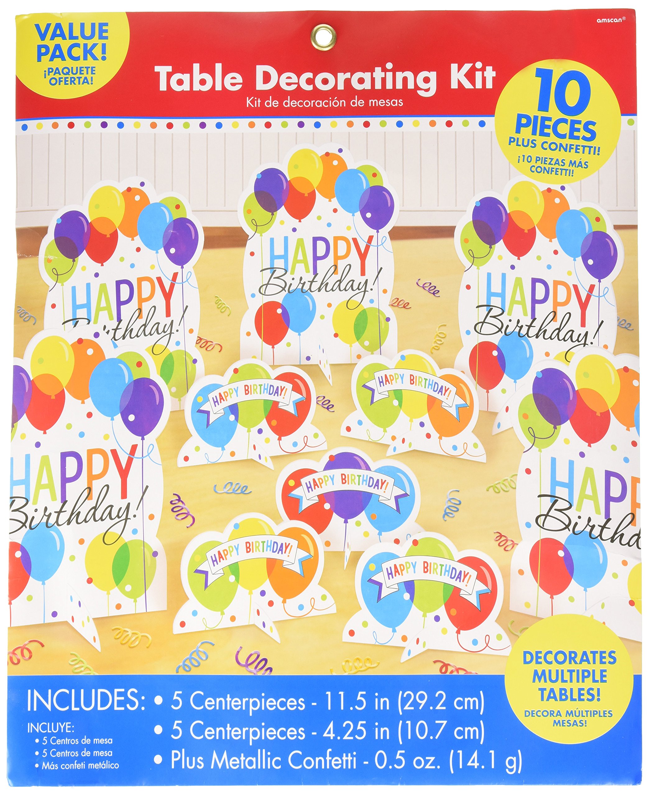 Amscan 241540 Bunte Luftballons Tischdekorationsset, 10 Stück