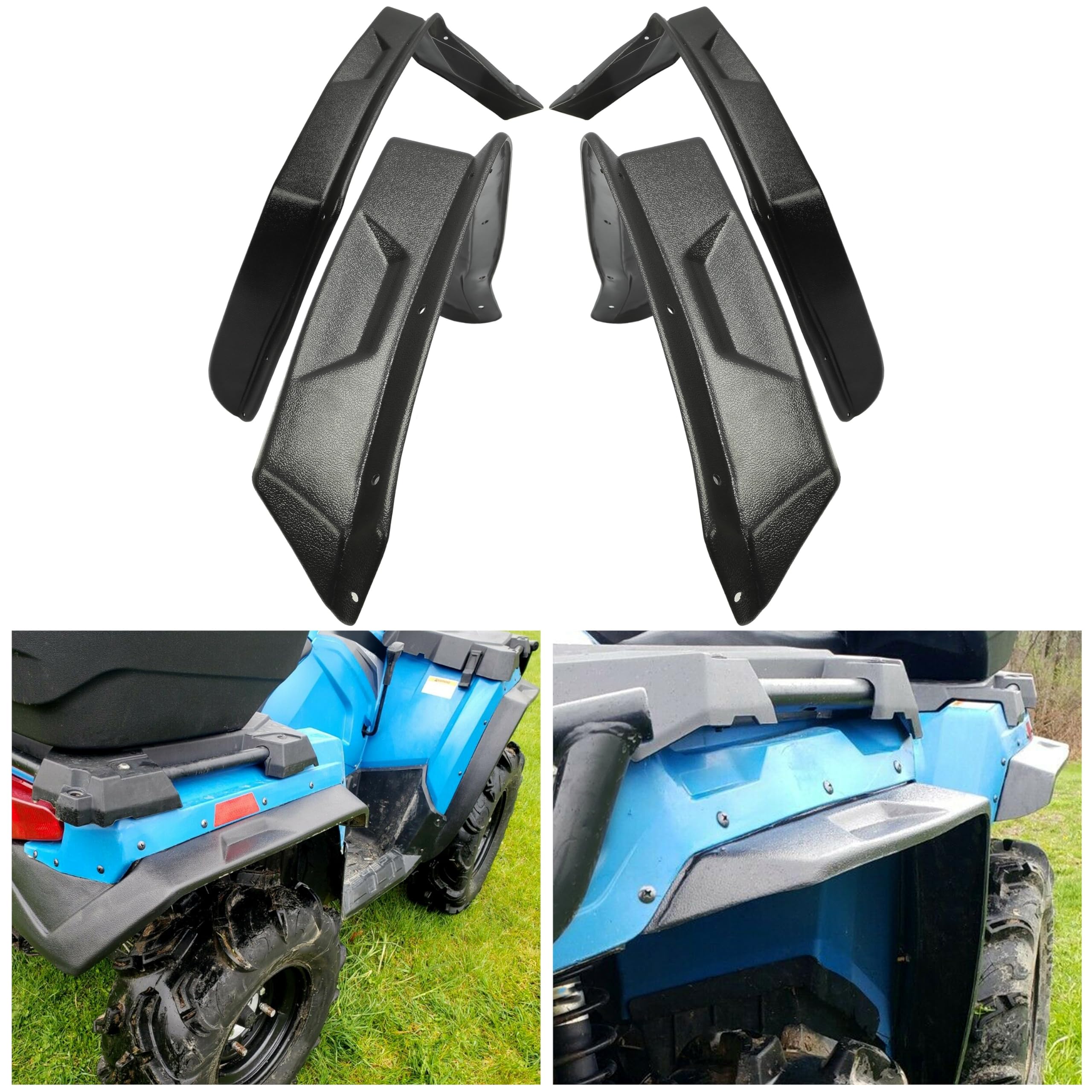 Rugged Protection: KUAFU Fender Flares Compatible with 2014-2021 Polaris Sportsman 570 450 350 ETX 570 Touring Front and Rear Mud Guard Spla