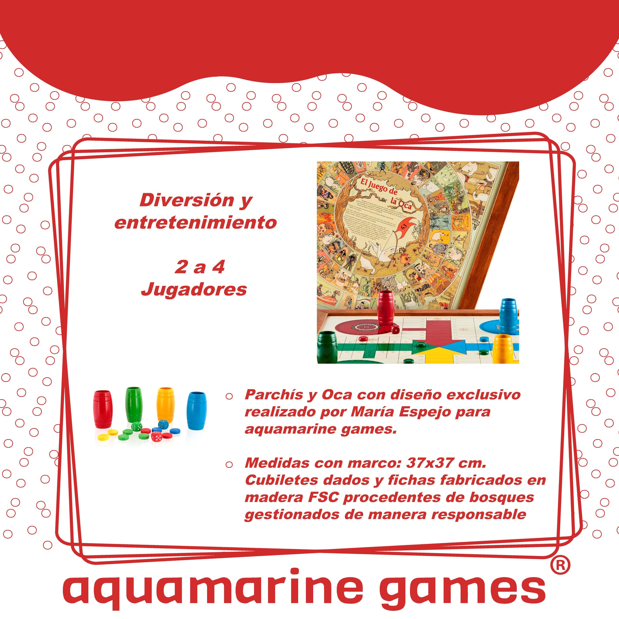Aquamarine Games Dames Chinoises et Solitaire FSC100% NC-COC-059290 (CP056)