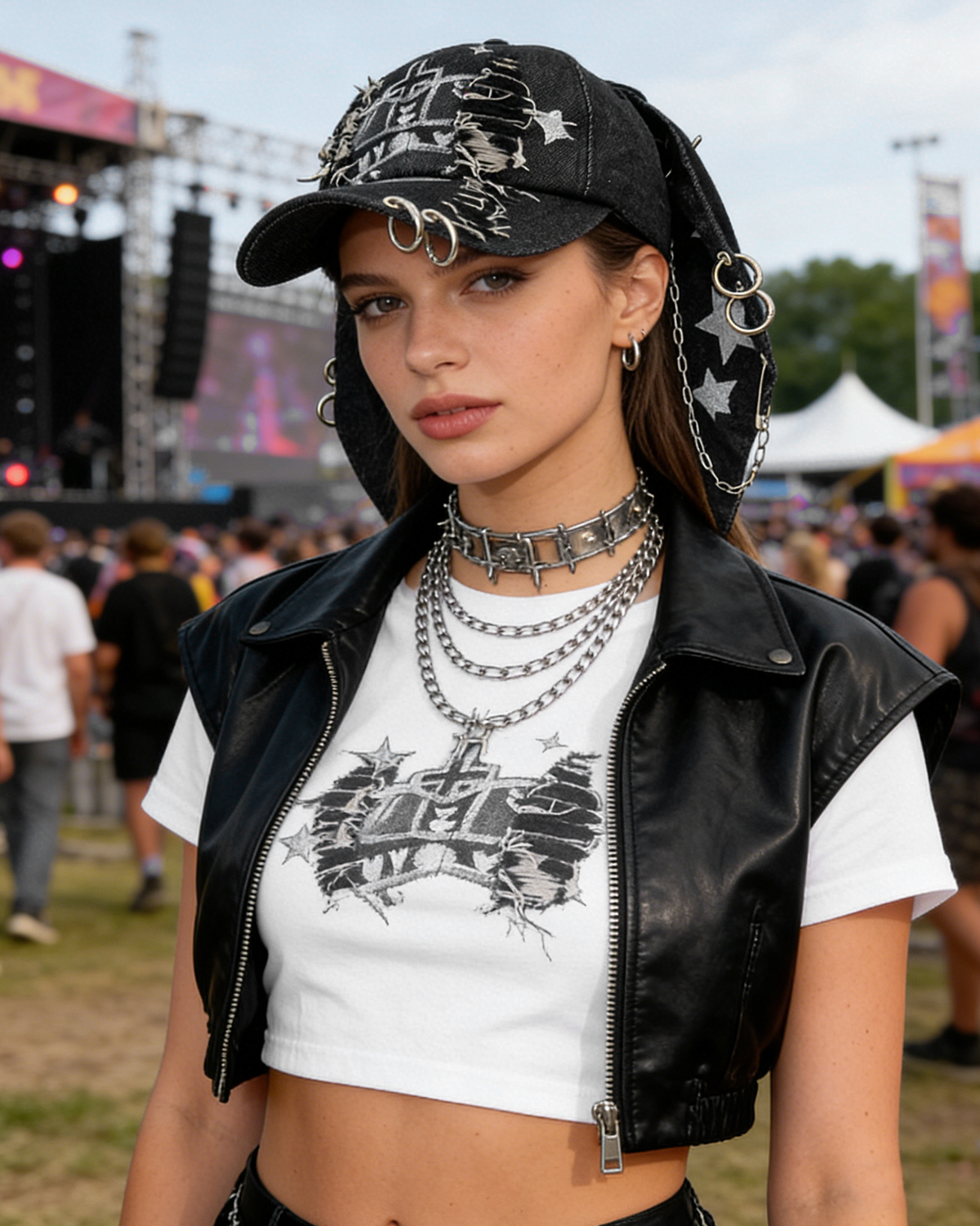 Gorro Denim con Orejas de Conejo estilo Grunge miniatura 7