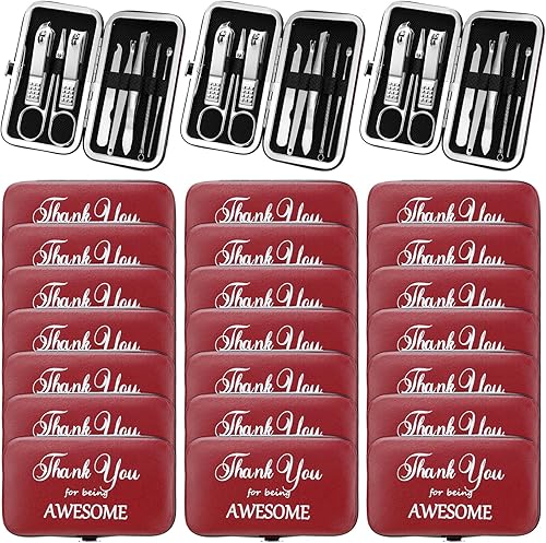 Miniatura 1 de Juego de 24 juegos de manicura de Navidad, cortaúñas 8 en 1, kit de aseo de uñas de acero inoxidable, regalo de agradecimiento, regalo de Navidad,