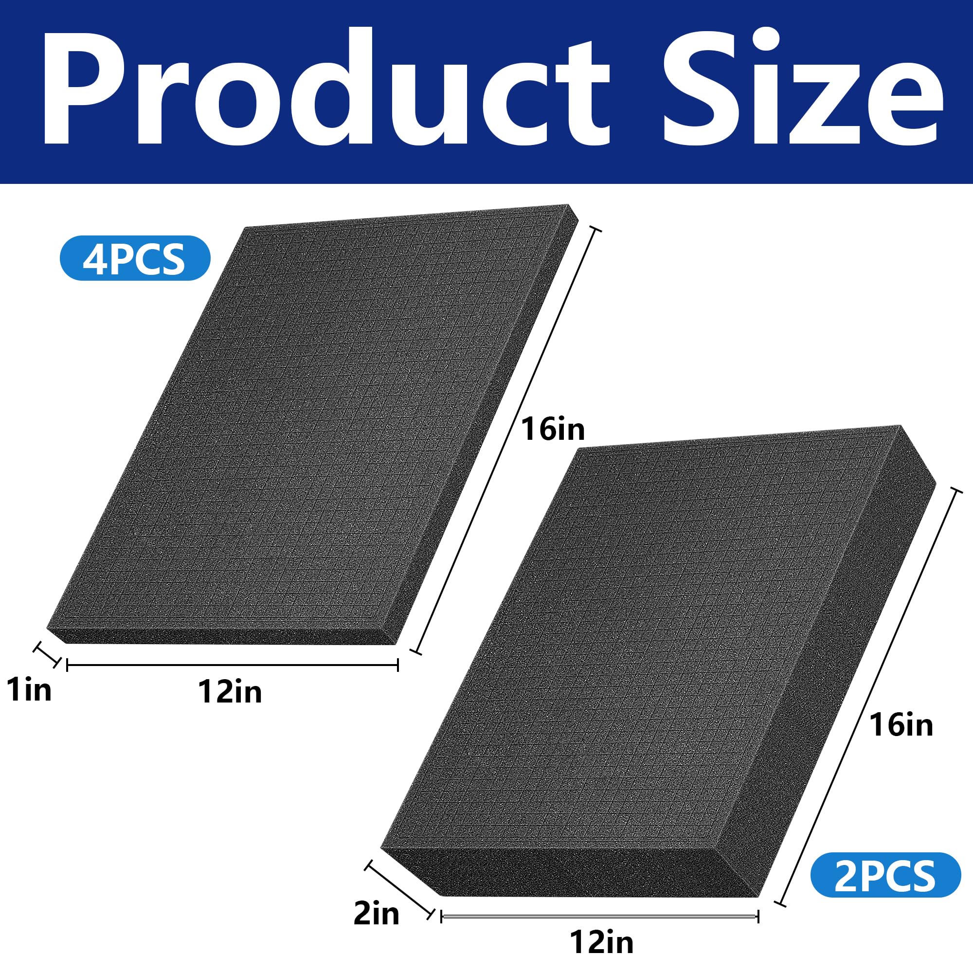 DECOHS 6 Pcs Pick Apart Foam Inserts- 2 Size Pick and Pluck Foam Sheets- Pluck Pre Cubed Foam Pads for Toolbox Game Box Cases Camera Storage Drawer