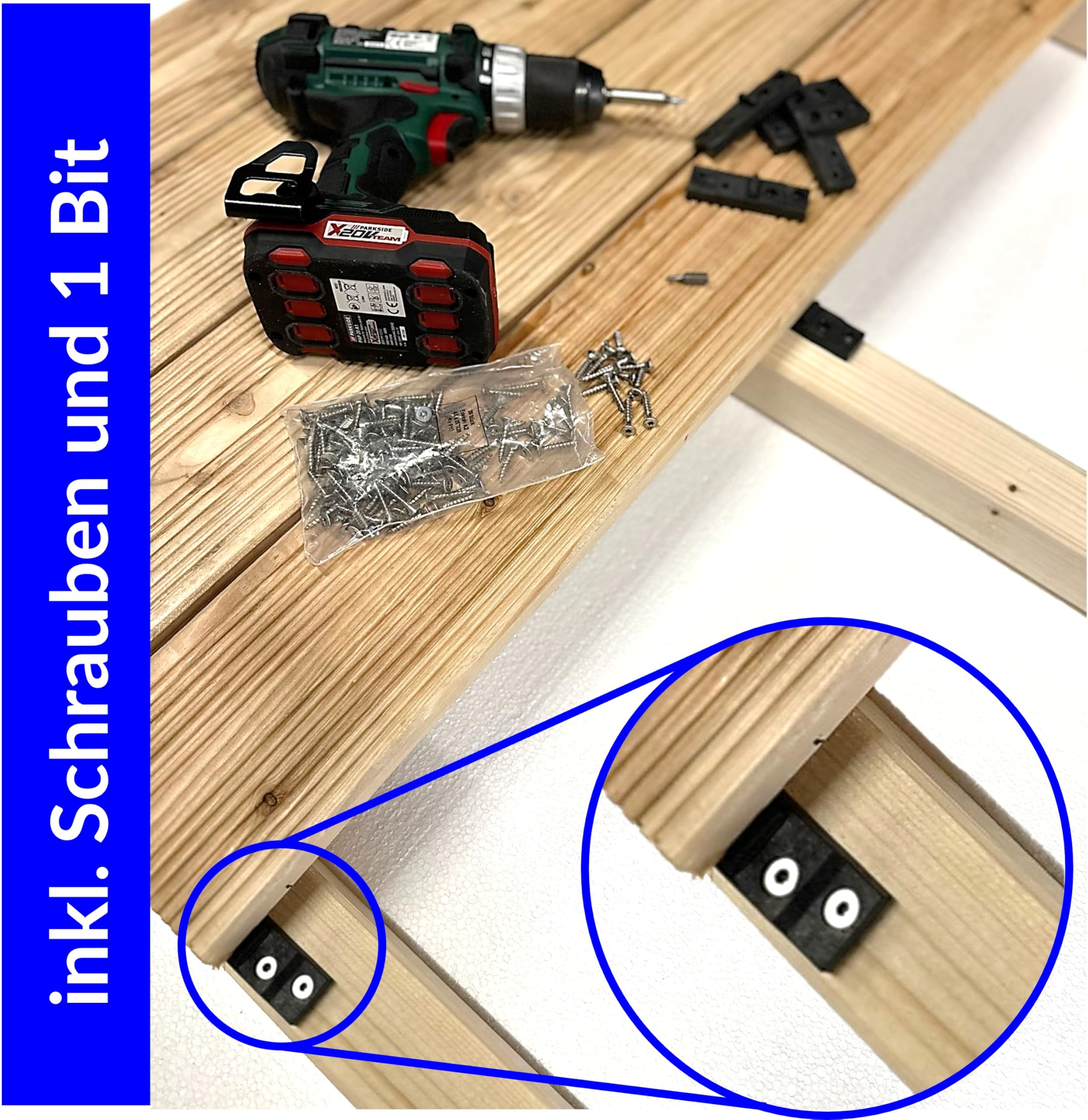 200 Terrassenclips Verdeckte Befestigung - Abstandhalter Für Terrassendielen Mit Schrauben