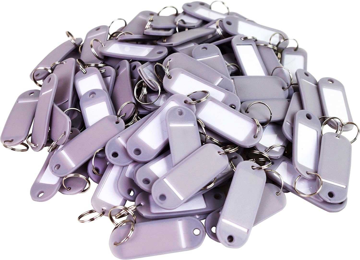 Lot of 100 Key ID Tags Labels Keychain Split Key Ring Name
