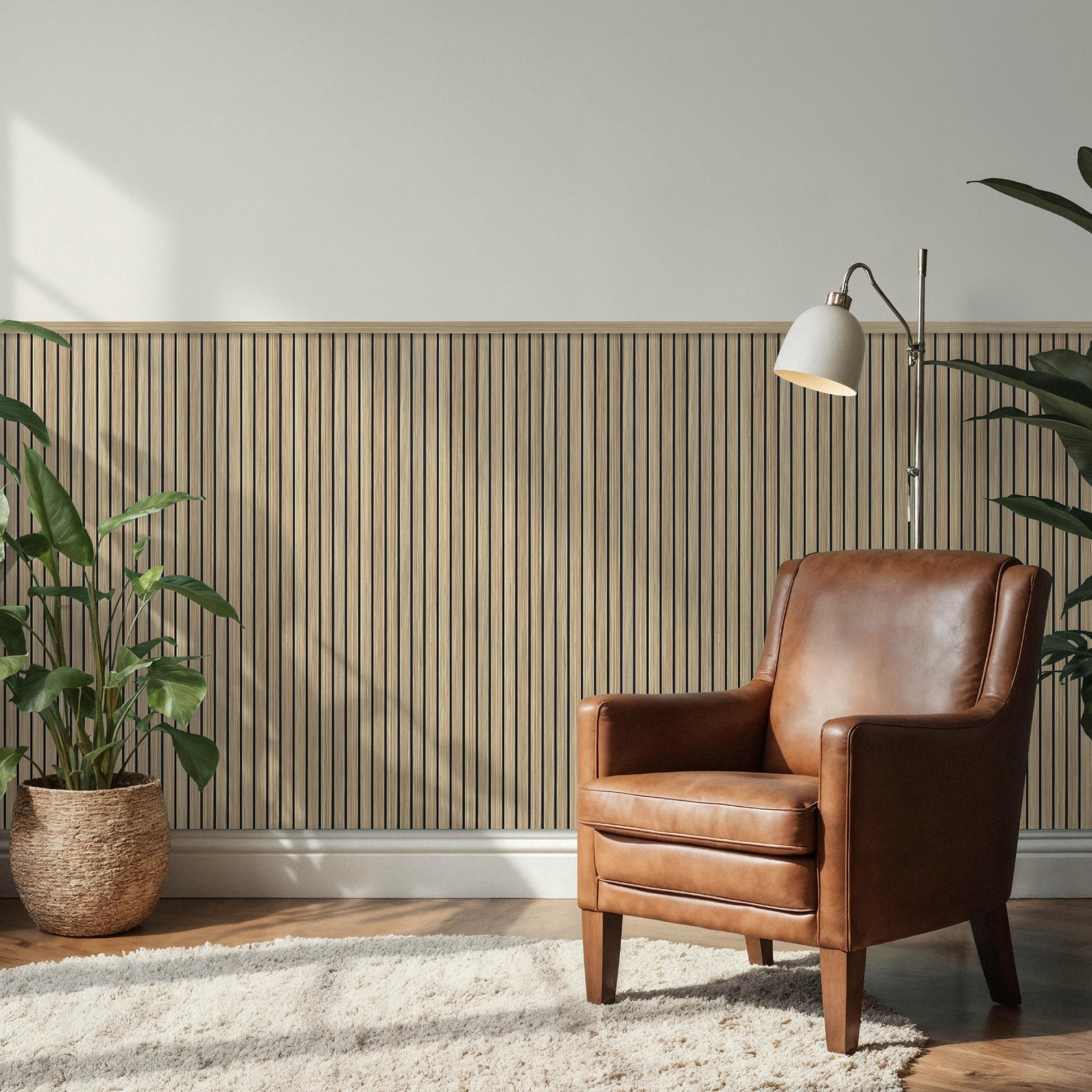 Pannello in PVC con Doghe effetto Legno Rivestimento Murale 30x120 conf. 10 Pezzi (Bianco)