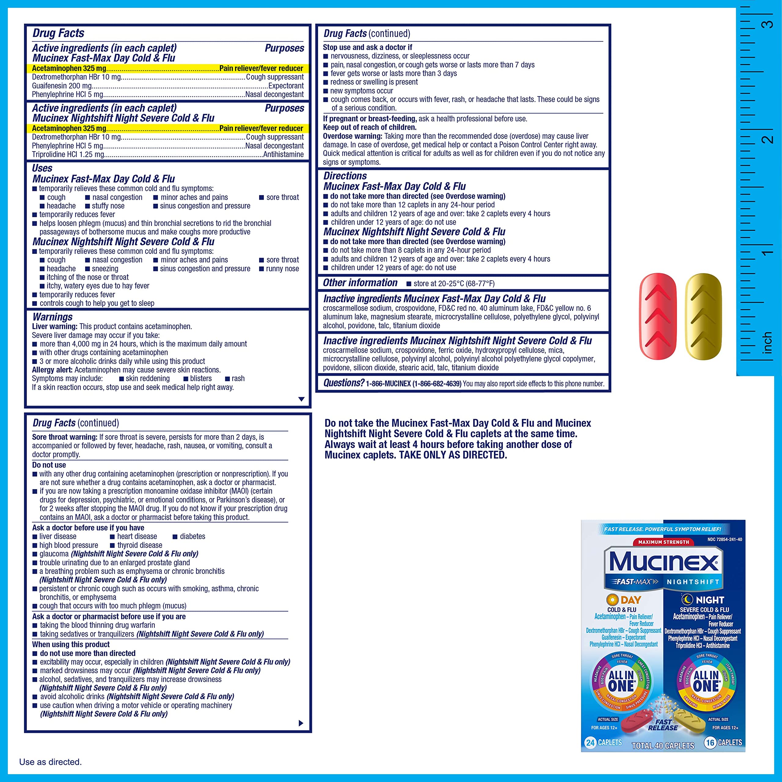 Maximum Strength Mucinex FastMax Day Cold & Flu & Nightshift Night