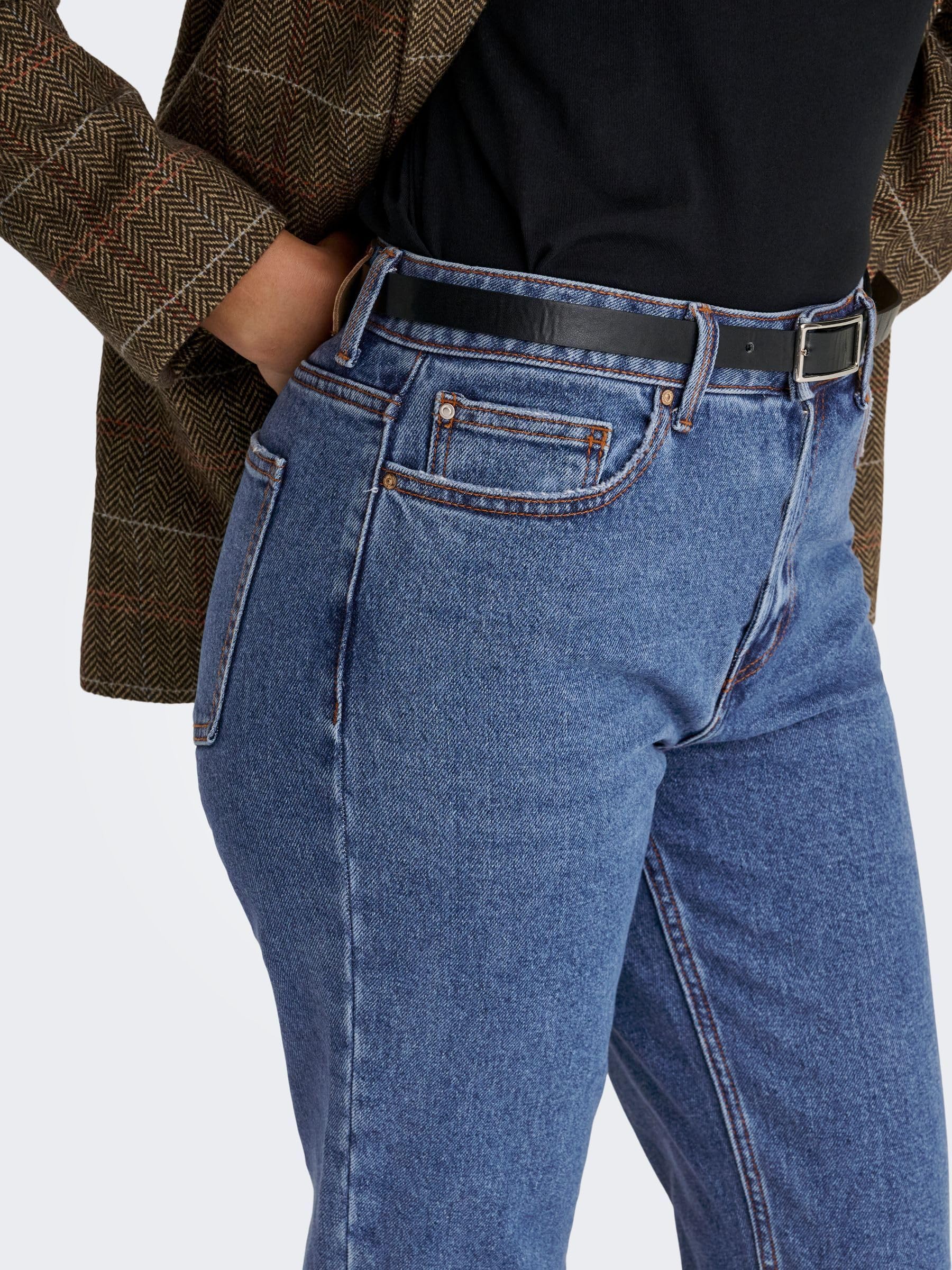 ONLY Jean Coupe Droite ONLEMILY Taille Haute Straight Fit Jeans