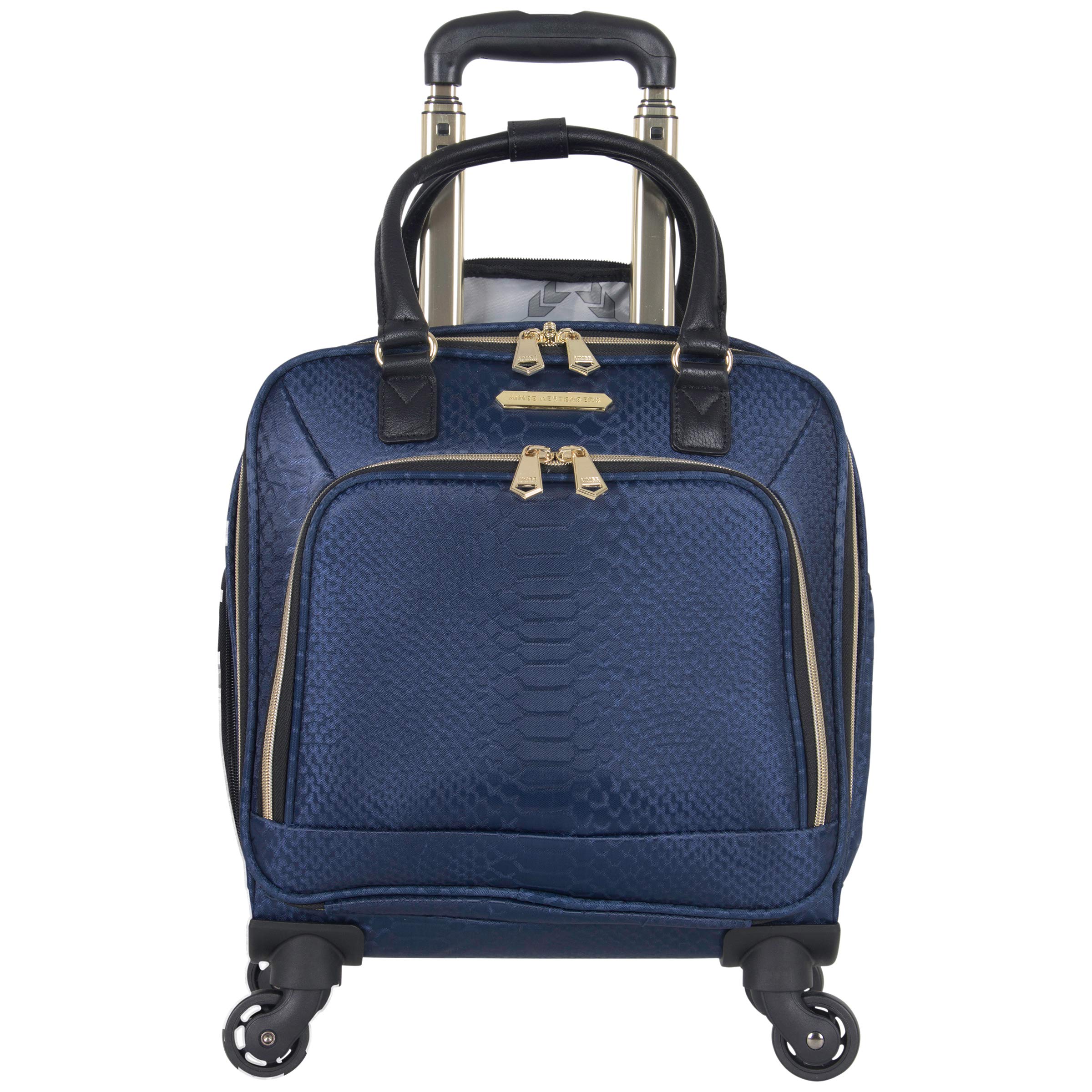 Aimee Kestenberg Parker 16" Lightweight Jacquard Anti-Theft RFID 13" Laptop & Tablet 4-Wheel Spinner Underseater Carry-On / Wheeled Business Tote, Navy