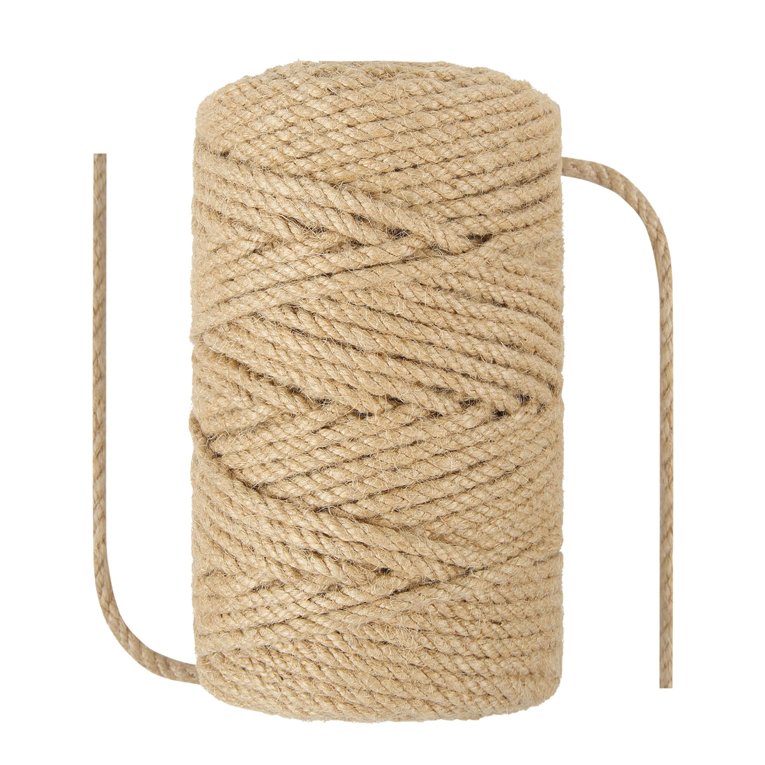 NorthPada 1/4 in (6 mm) X 328 Ft (100 Meters) Natural Sisal Hemp Rope Heavy Duty Thick Twine for Cat Scratcher Post Tree, Garden, Binding, Crafts Packing Material