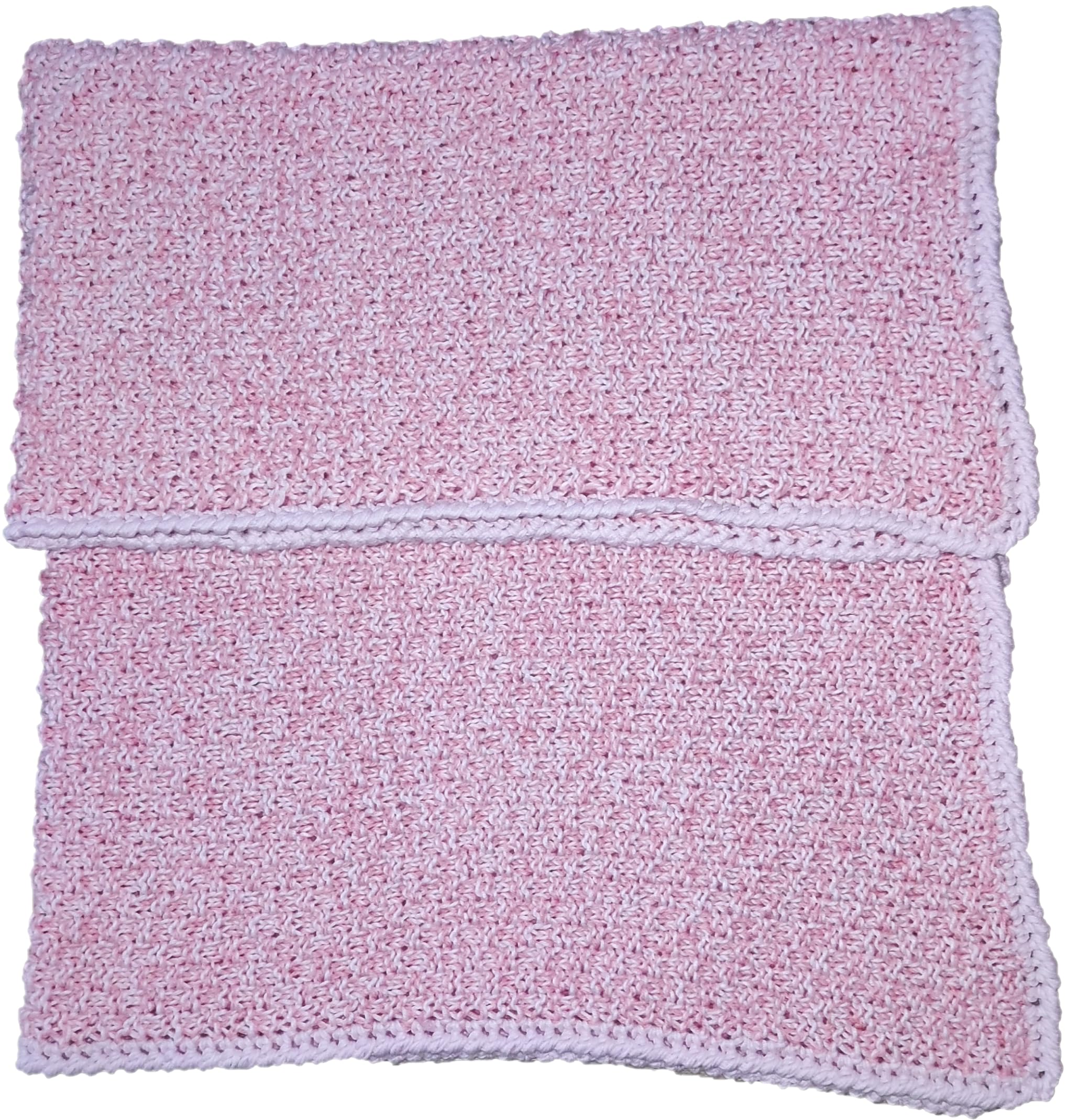 Manta bebé - tejida a mano a partir de 2 lanas - merino algodón extra fino y suave/hecho a mano/niña/niño/manta infantil//manta de peluche/manta de gateo