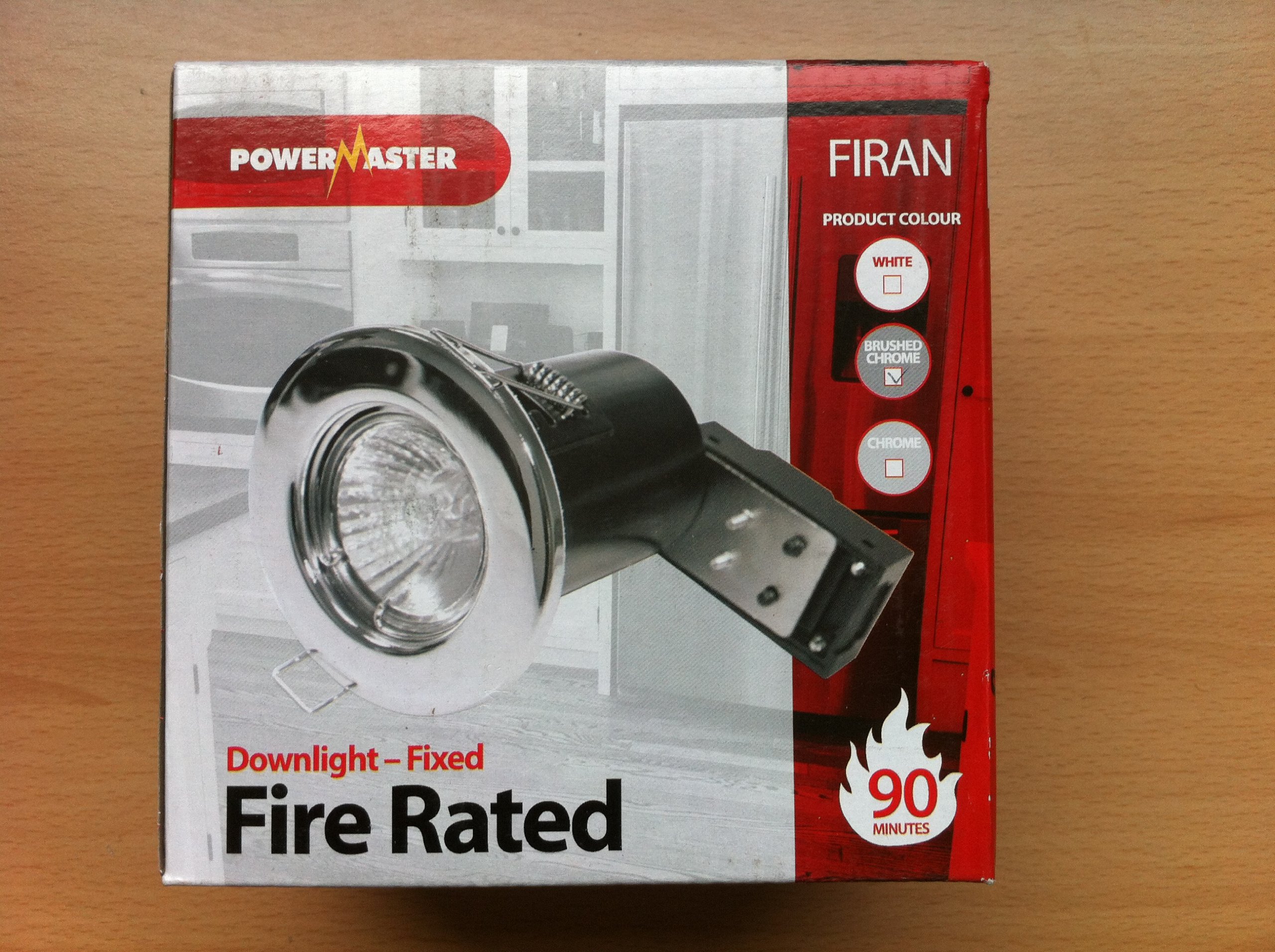 Downlight - Fixed, Fire Rated, Brushed Steel - FREE POSTAGE & VAT INC