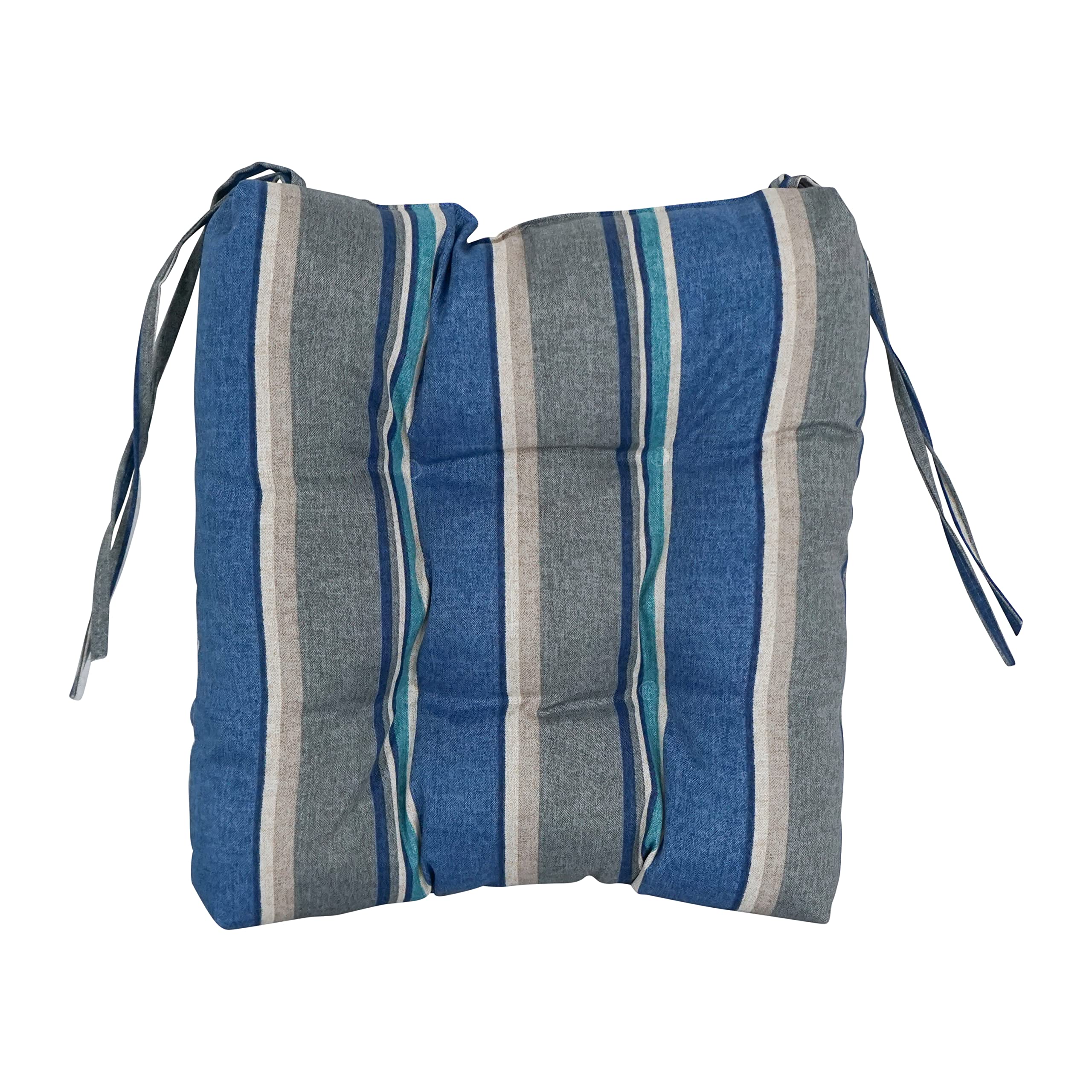 16-Inch Spun Polyester Patterned Outdoor Square Tufted Chair Cushions (Set Of 6) 916X16Sq-T-6Ch-Reo-66