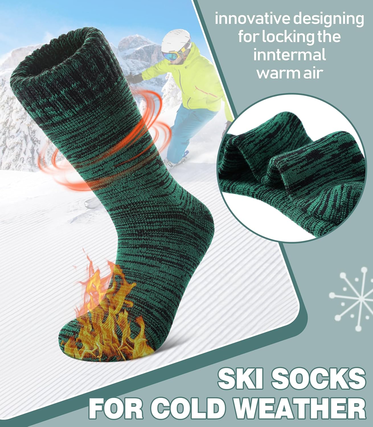 LANLEO Women Men Thermal Socks Warm Winter Extra Thick Insulated Heated Ski Crew Boot Socks for Cold Weather - Image 4