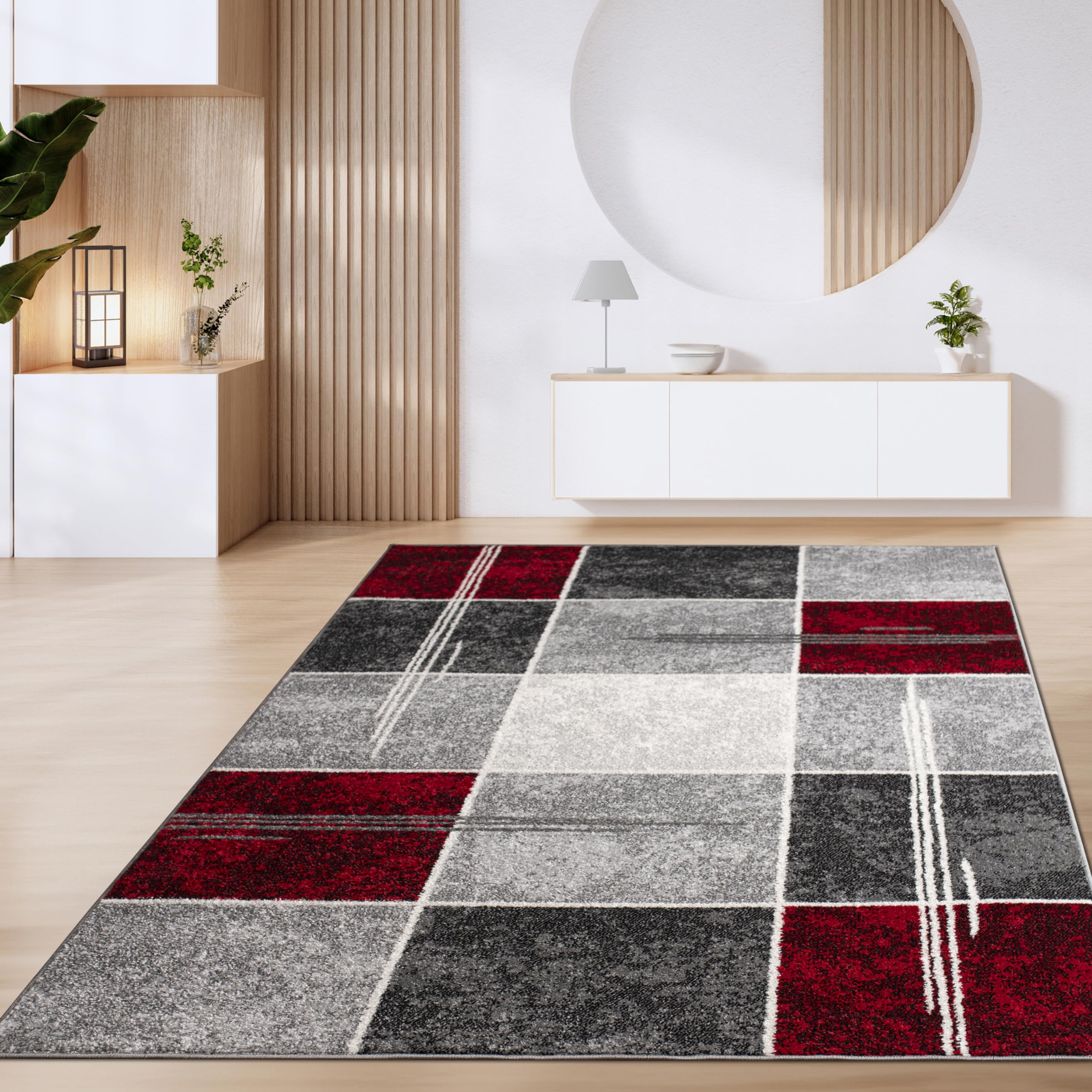 Tapis de salon - 240x340 cm - MILAR Rouge - Polypropylène - UN AMOUR DE TAPIS