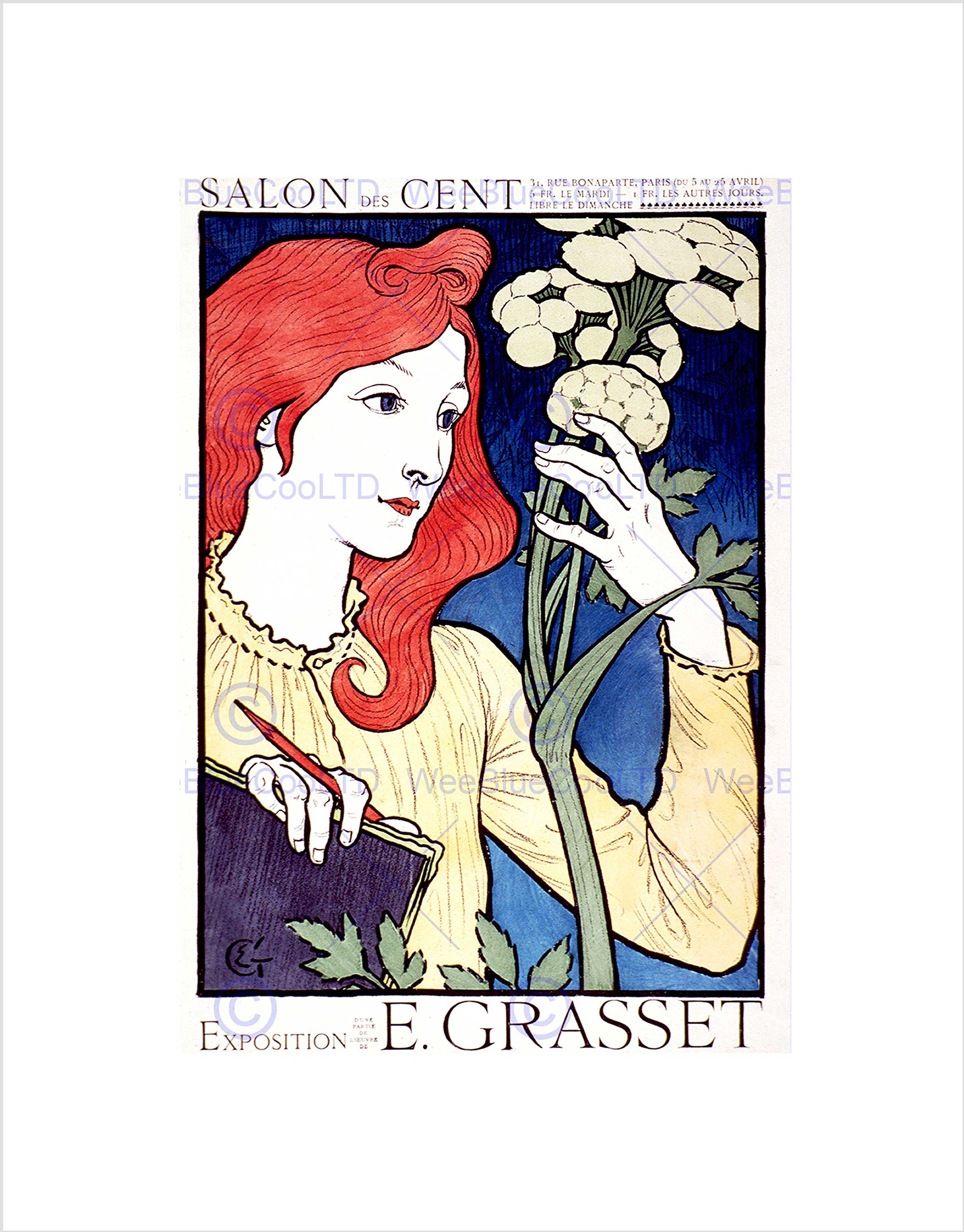 Wee Blue Coo Art Eugene Grasset Art Nouveau Paris France Vintage Ad Wall Art Print