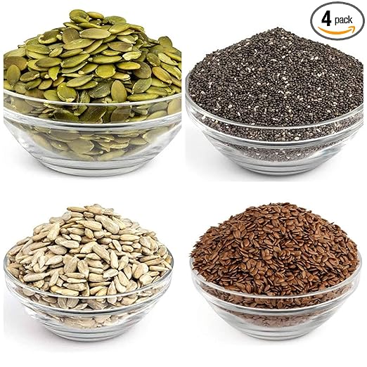 Dry Fruit Hub Healthy Raw Seeds Combo For Eating 400gms Pack OF 4 Each 100gm Mix Seeds, (Pumpkin Seeds, Sunflower Seeds, Chia Seeds, Flax Seeds)