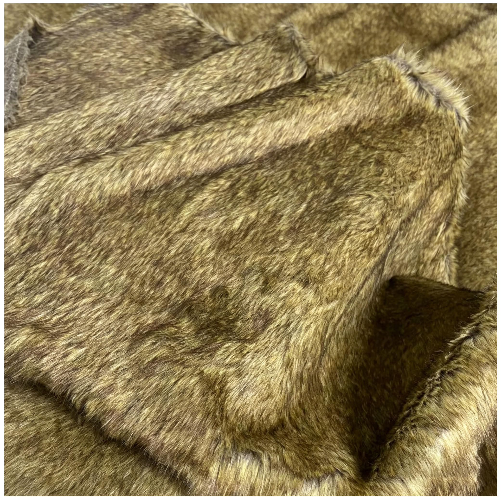 Tissu fausse fourrure noire 160x99cm à poils longs pour couture