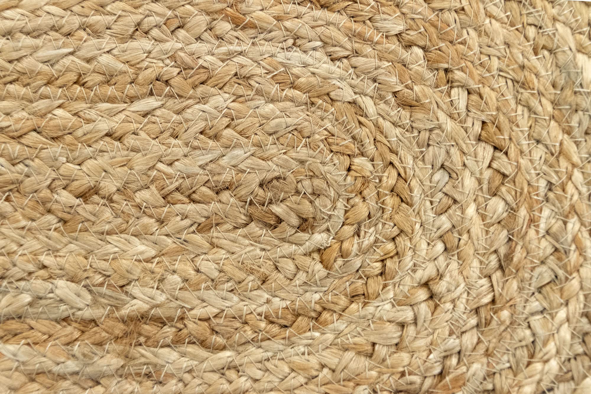 HAMID - Jute-Teppich Alhambra Oval Natural Color, 100% handgemachter Jutefaser-Teppich, für Wohnzimmer, Schlafzimmer, Dekoration, (70x140cm)