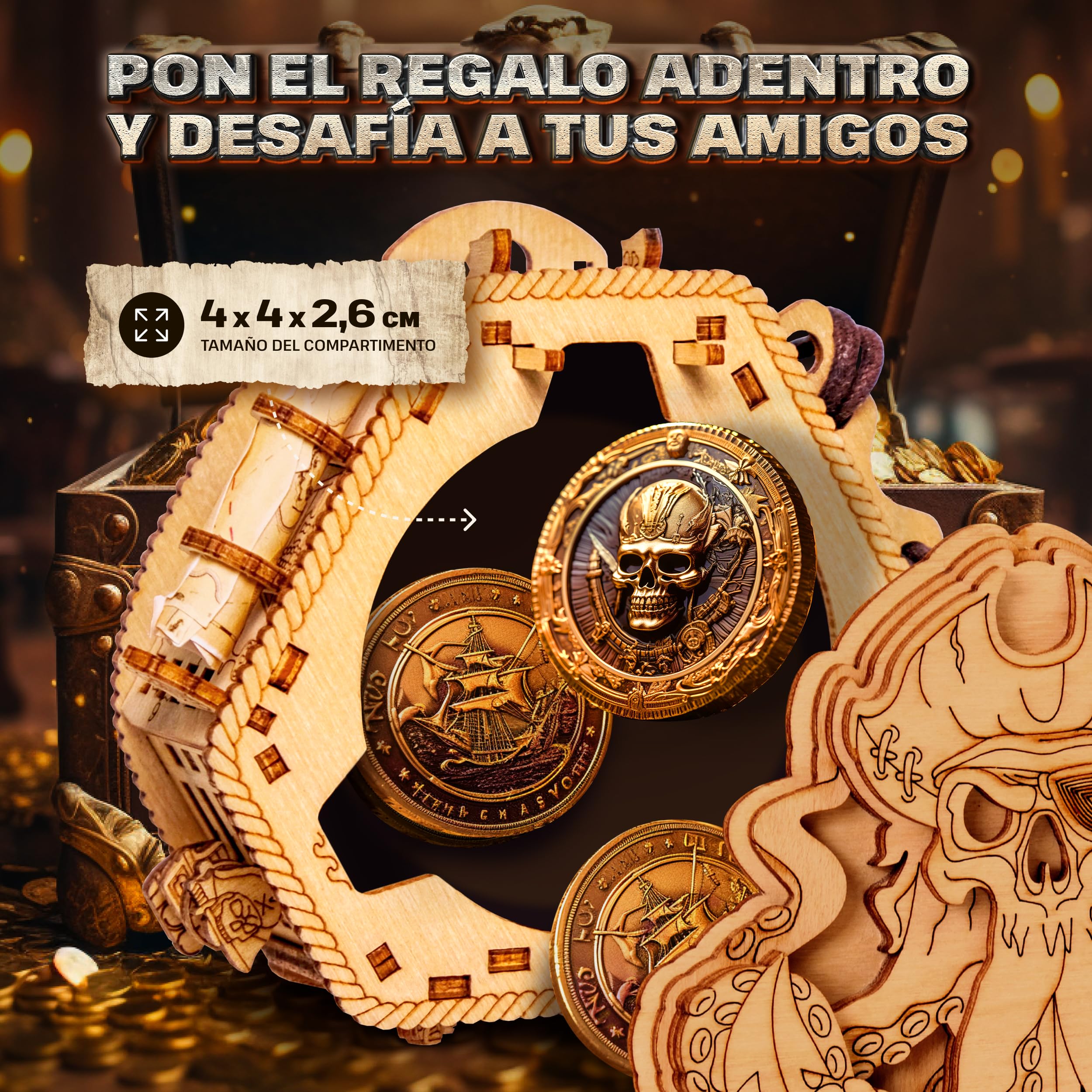 ESC WELT La Caja de Rompecabezas Blackbeard's Compass - Escape Room en una Caja - Acertijo - Juego de Adivinanzas - Rompecabezas para Niños