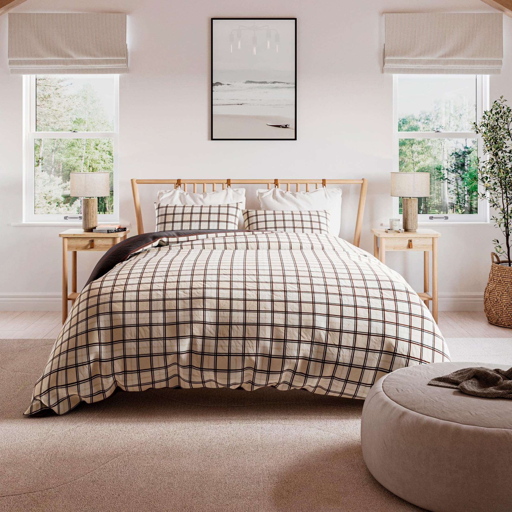 G.H. Bass & Co.G.H. Bass & Co. Colden Plaid 3-Piece Comforter Bedding Set, Full/Queen, Natural