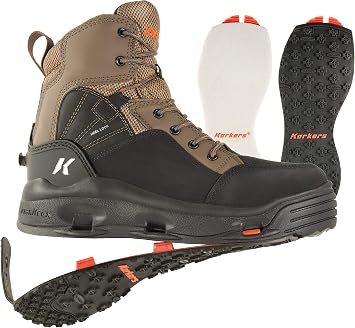Korkers Buckskin Men's Wading Boots - Durable and Non-Corrosive - Includes Interchangeable Felt & Kling-On Soles
