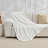 Vista 36 de Bnuitland - Manta de franela marrón con funda de almacenamiento, 300 GSM, manta de sofá súper suave con patrón de rayas de forro polar para bebés