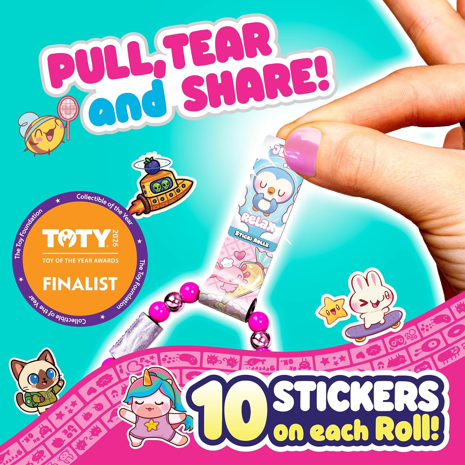 Sticki Rolls Pendant Pack - Wearable Sticker Toy Bracelet Kit image 5