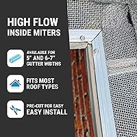 Vista 3 de RAPTOR GUTTER GUARD Kit de inglete interior de alto flujo - Paquete de 3 (se adapta a canaleta de 5 pulgadas)