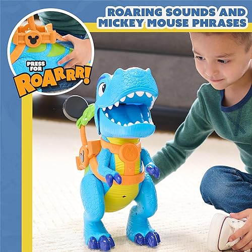 Miniatura 5 de Disney Junior Mickey Mouse Funhouse Roarin' Safari Dino, figuras de 4 piezas y juego de dinosaurio, juguetes para niños a partir de 3 años Just Play
