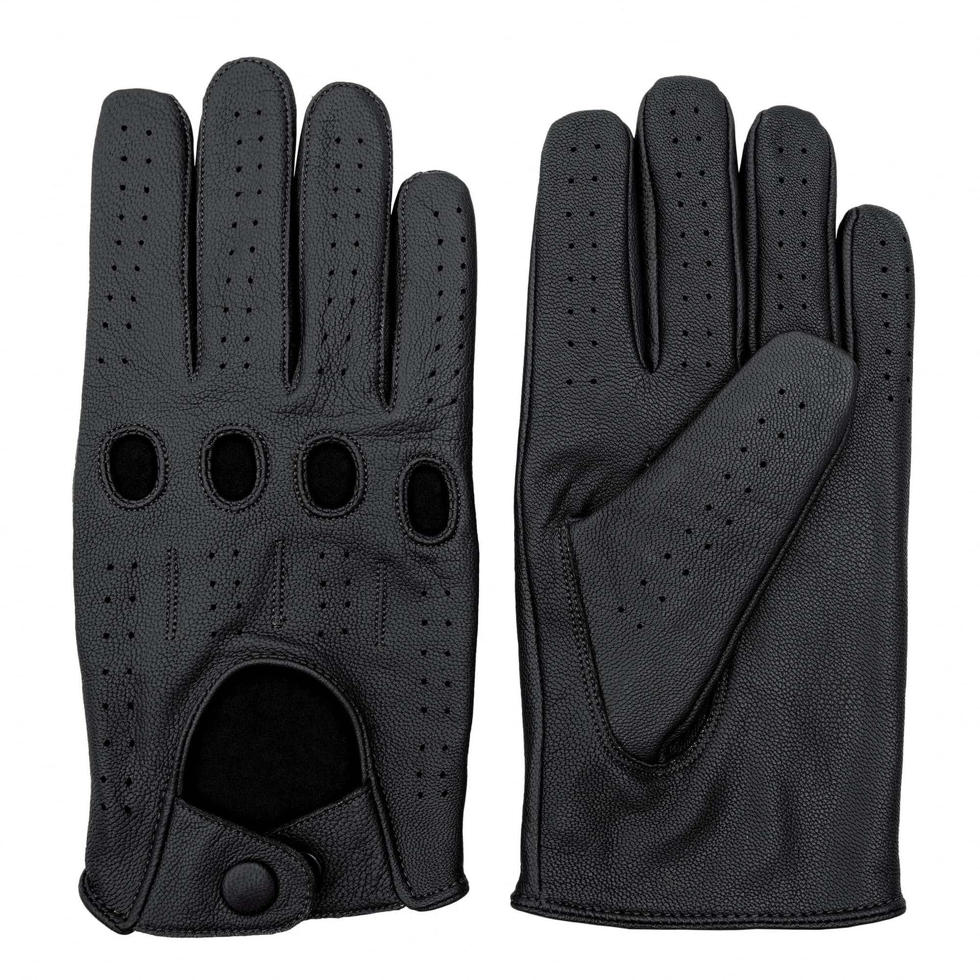 Leatherick Gants de conduite pour hommes - Gants de conduite souples et perforés avec trous de respiration pour les articulations, idéaux pour l'extérieur et les voyages