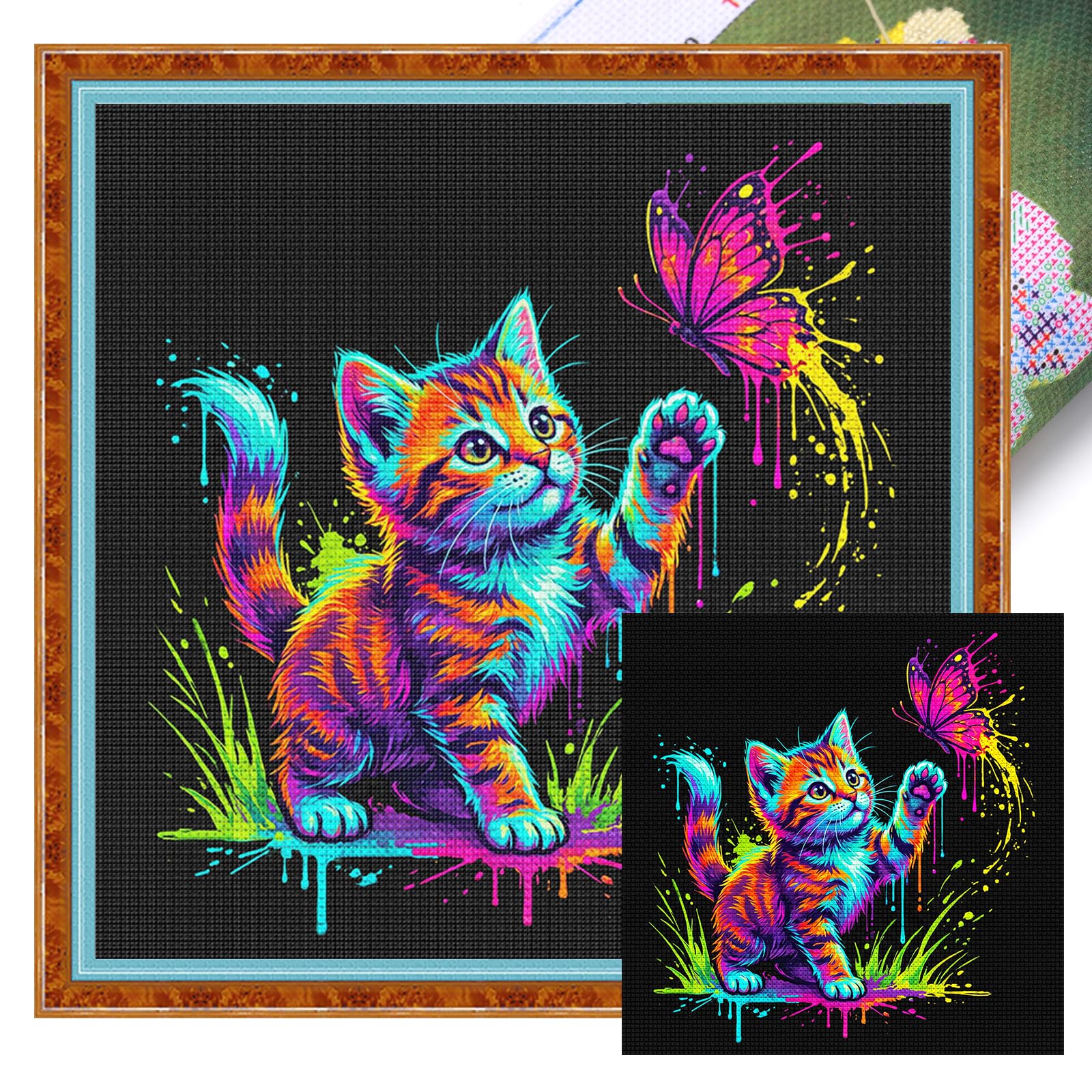Animal Full 14CT Cross Stitch Horse Kit 11.81x11.81inch Needlework Embroidery Set for Beginners Home Decor