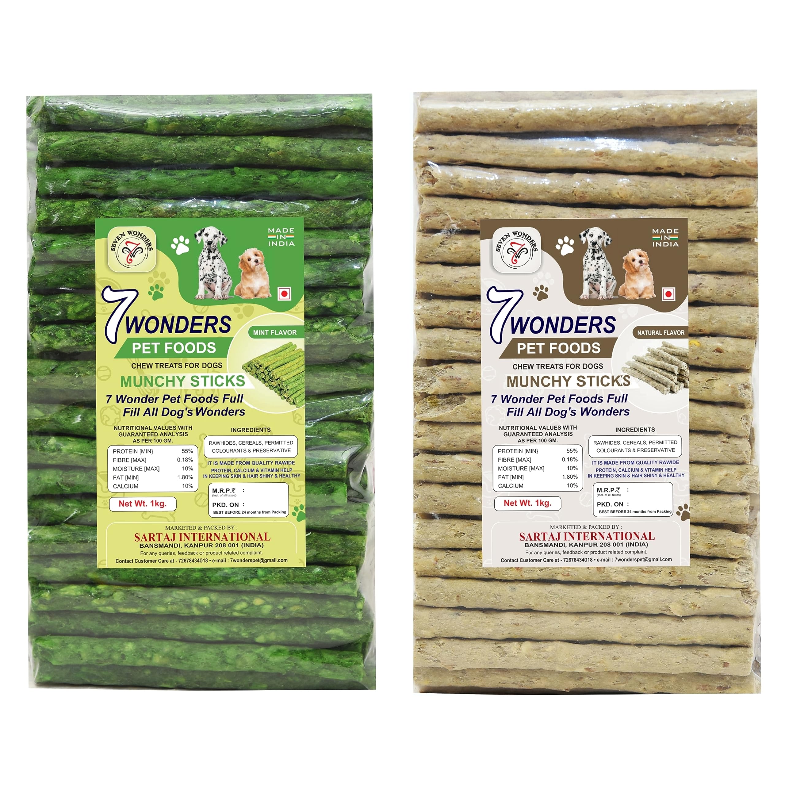 7WONDERS Dog Munchies Veg & Natural Flavour Combo Chew Sticks | Treats for Healthy Teeth and Gums | Snacks for All Breed Dogs (1Kg + 1Kg) (B0C8NQXMKK) Amazon Price History, Amazon Price Tracker