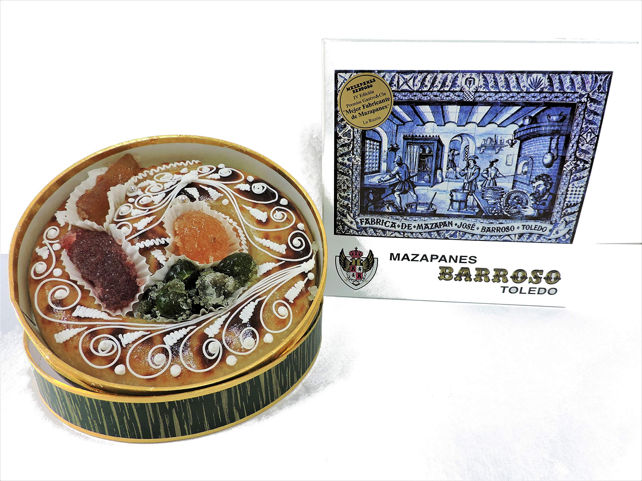 Anguila de Mazapán Tradicional de Toledo rellena de Yema. Calidad Suprema. Mazapanes Barroso. Anguila de Mazapan del Nº1. Peso Neto 450 gramos.