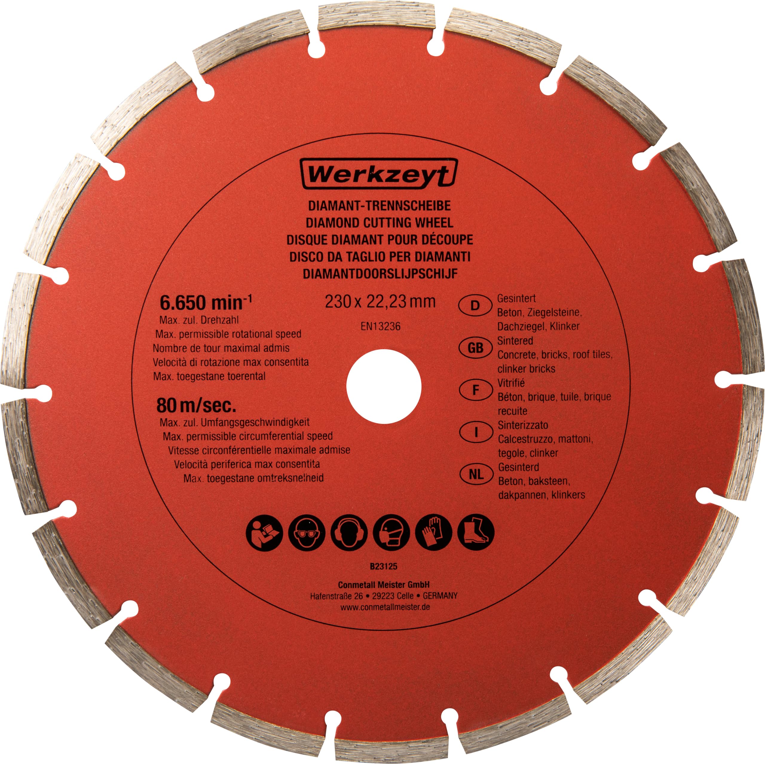 CON:P B23125 diamentowa tarcza tnąca beton, segmentowana, 230 mm