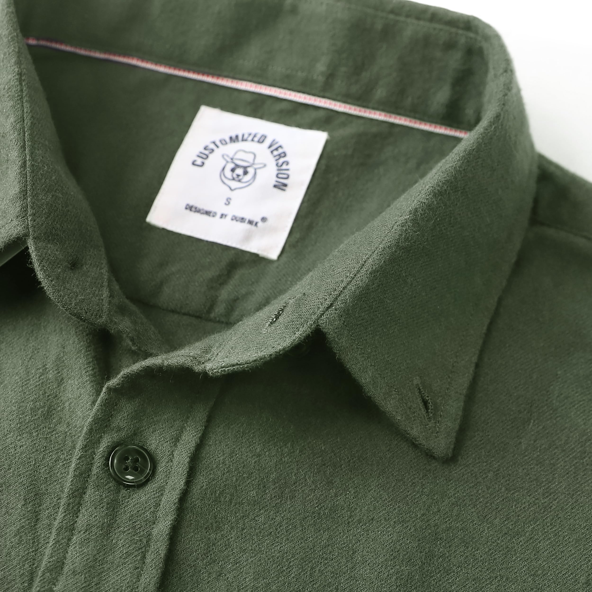 Dubinik® 6 oz Men's Flannel Shirt,Checked Button-Down Outdoor Cotton Casual Shirts,Flanellhemden Herren Langarm