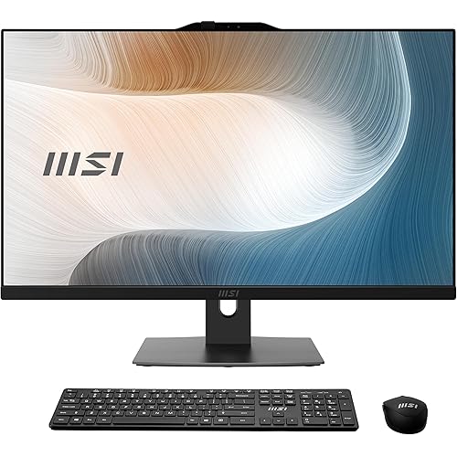 MSI Modern AM272P AIO Desktop: 27" FHD, Intel Core 5-120U, 16GB Memory, 1TB M.2 NVMe SSD, WiFi 6E, BT 5.3, Windows 11 Home: Black 1M-822US