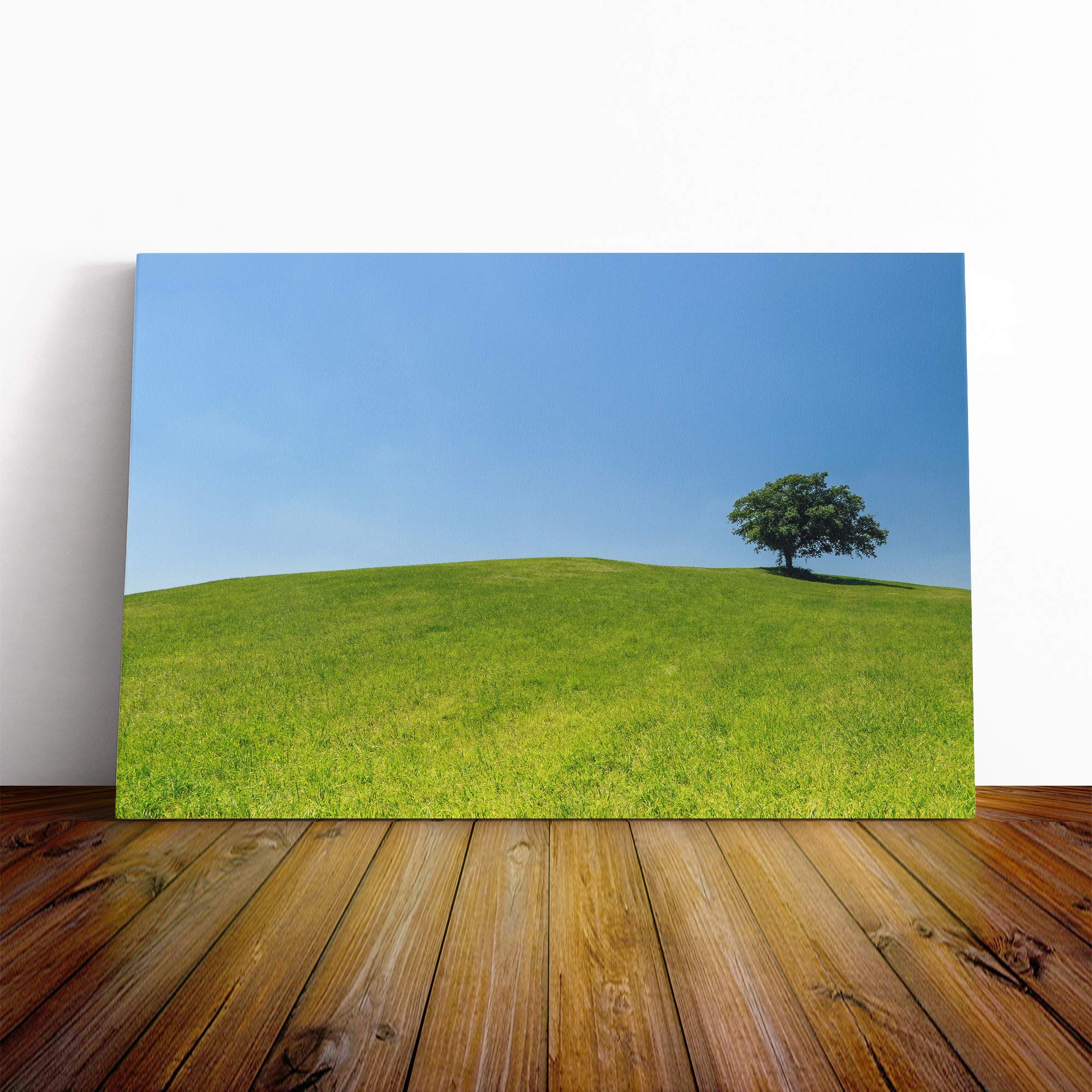 Landscape Tree Upon a Hill Canvas Print | Gallery Wrapped 30mm Frame Wall Art | 20x14 inches | Ready to Hang | Modern Landscape Picture | Living Room Bedroom Lounge Office