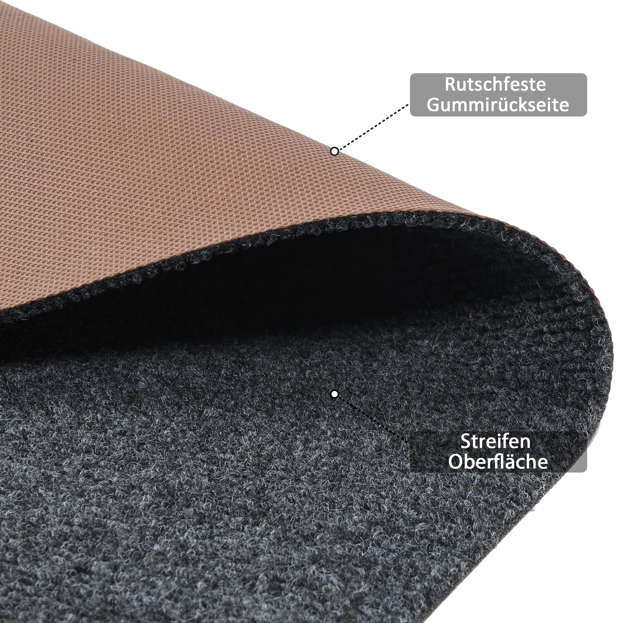 bimiti Teppich Läufer Flur rutschfest 300x90cm Schmutzfangmatte | Teppichläufer Küchenteppich Waschbar Korridor Teppich Meterware Fußmatte für Wohnzimmer Schlafzimmer Küche Büro Flur, Grau