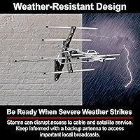Vista 4 de UltraPro - Antena de TV HD digital para exteriores, antena inteligente de largo alcance, compatible con 4K 1080P HD VHF UHF, incluye soporte J