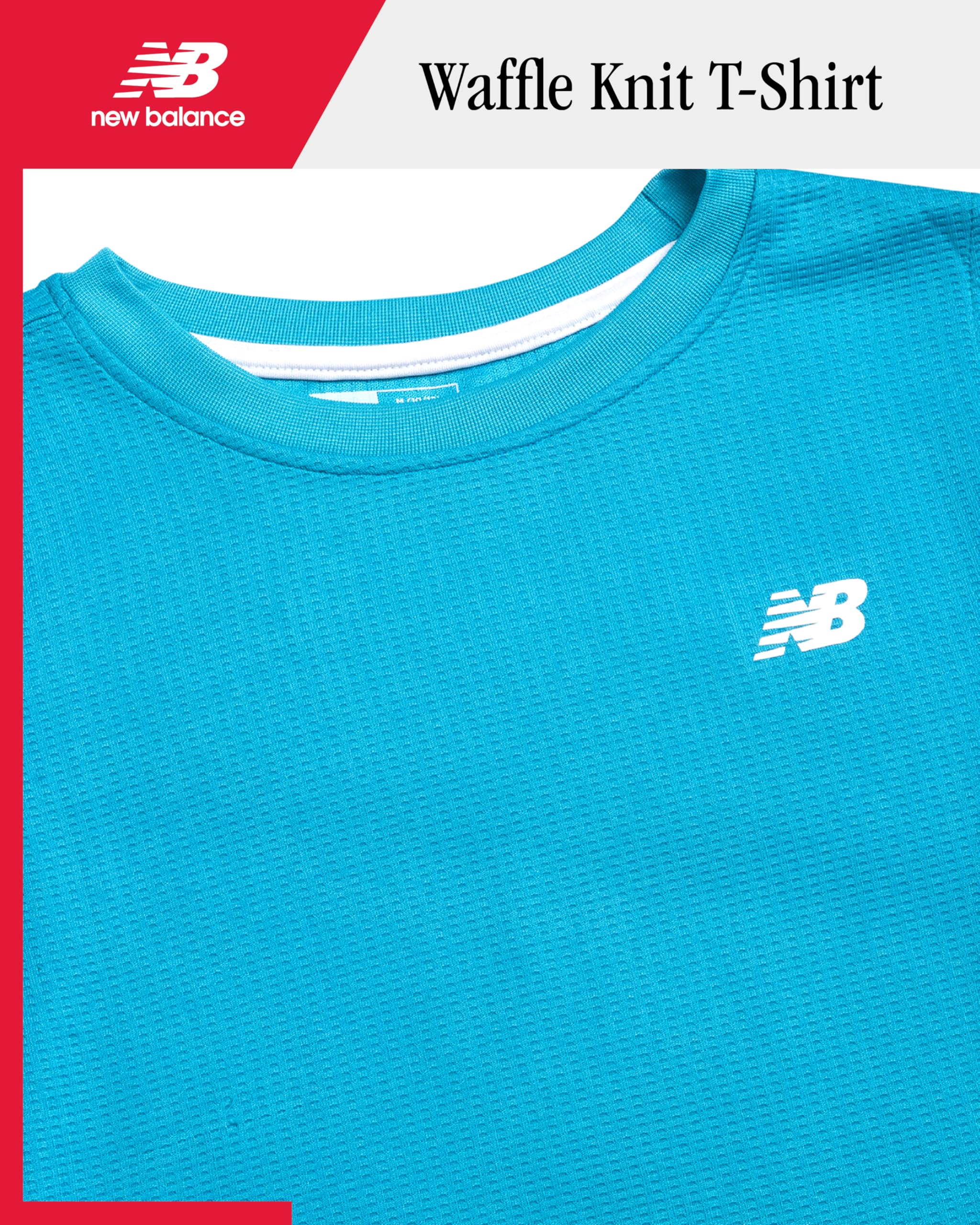 New Balance Boys' T-Shirt - Thermal Waffle Knit Long Sleeve Shirt (Size: 4-20), Size 14/16, Sky Blue