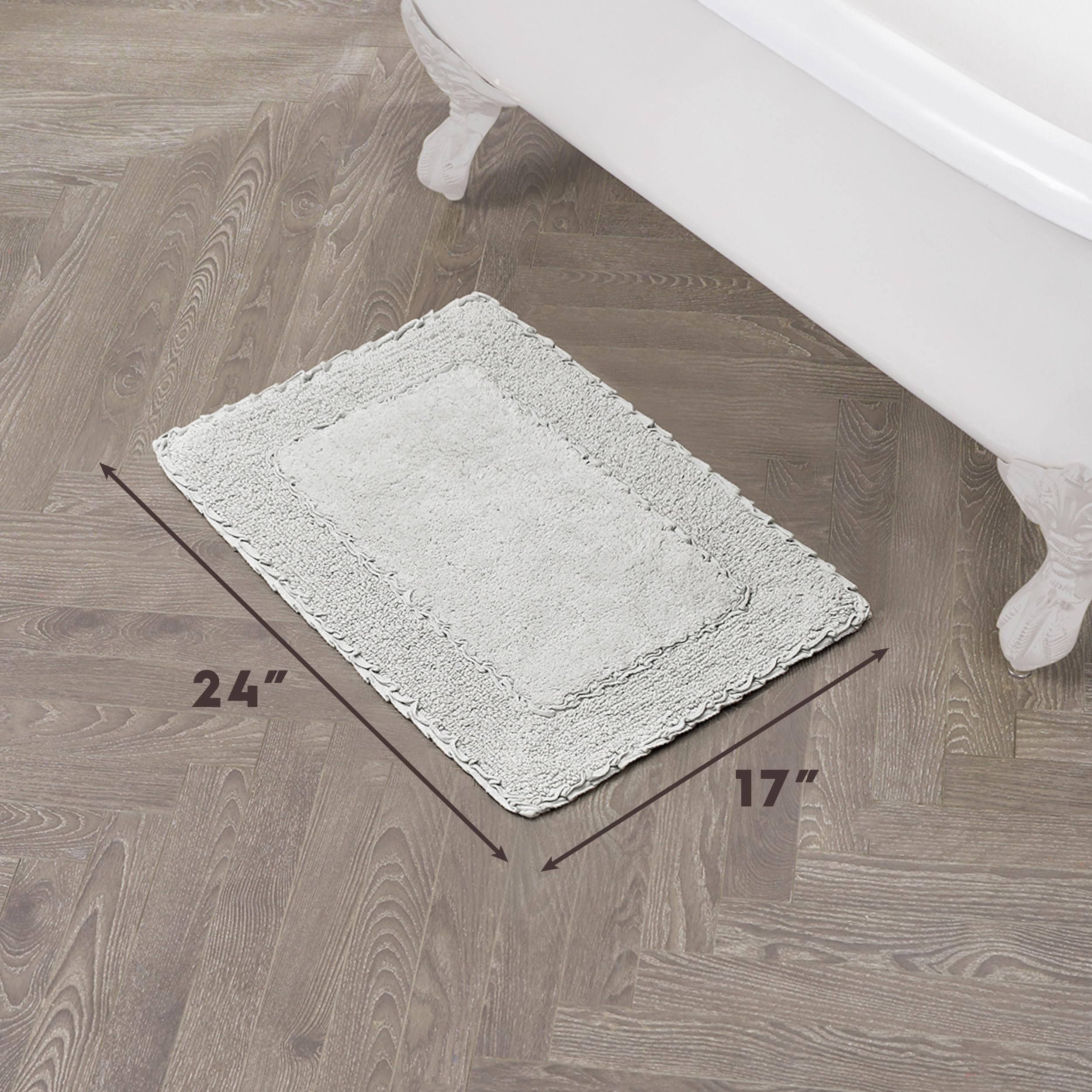 Amazon.com: Laura Ashley Ruffle Border 100% Cotton Bath Rug, Light