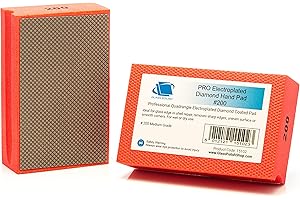 3.74" Glass Polish 15102 Diamond Hand Pad Sanding Block, 200 Grit