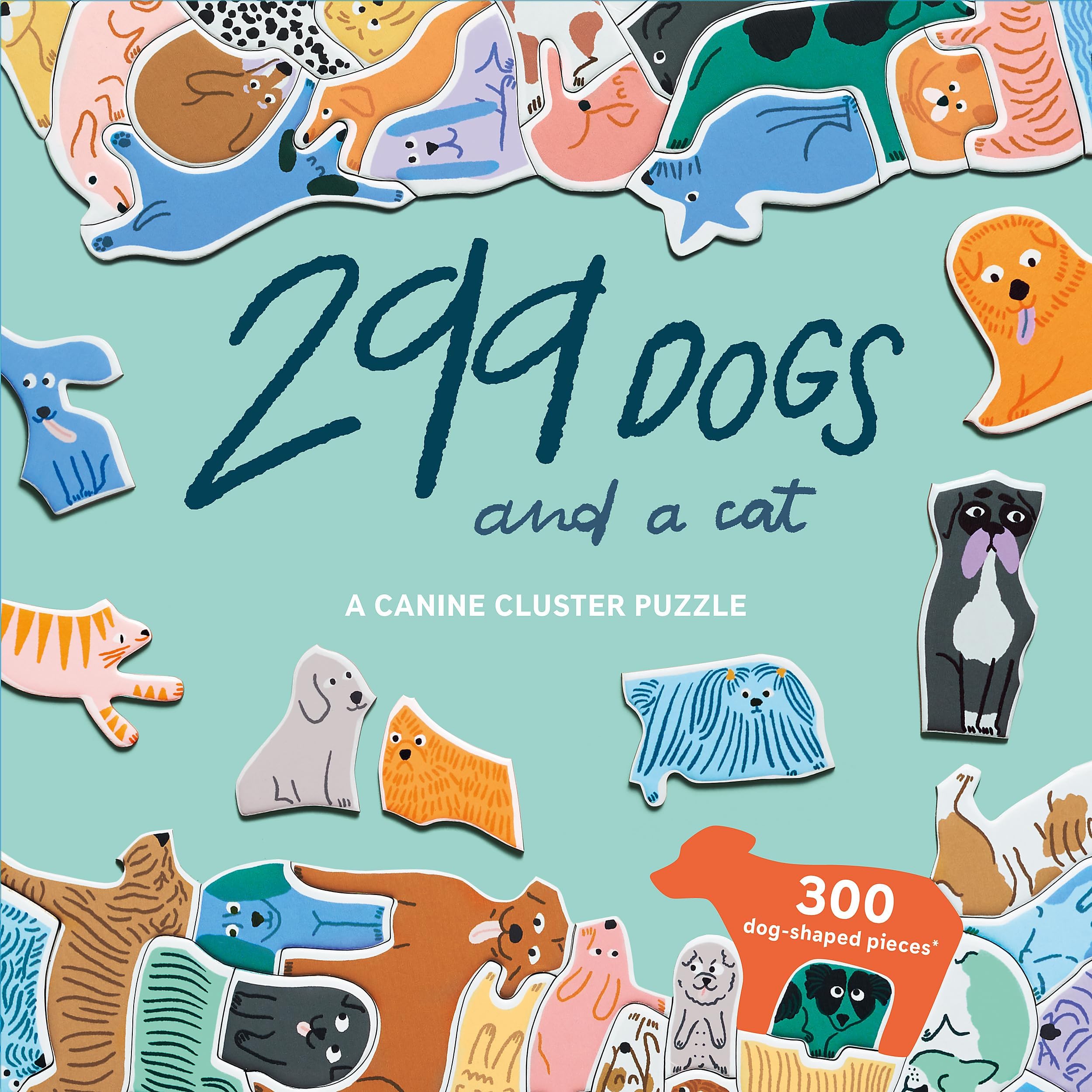 299 Dogs and a Cat: A 300 Piece Canine Cluster Puzzle