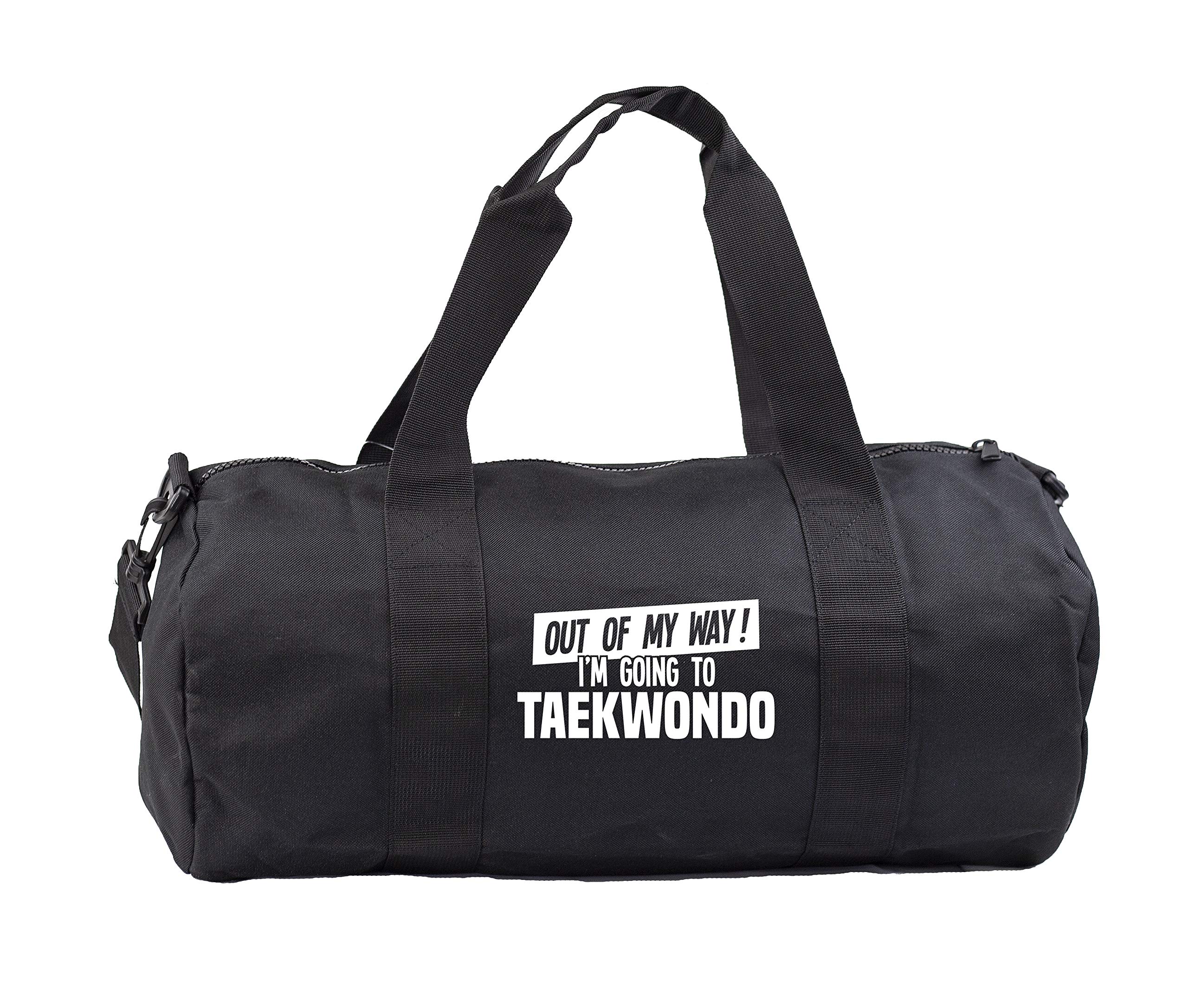Hippowarehouse Out of My Way I'm Going to Taekwondo Gymwear Gym Duffle Cylinder Uniform Kit Bag 50 x 25 x 25cm 20 litres