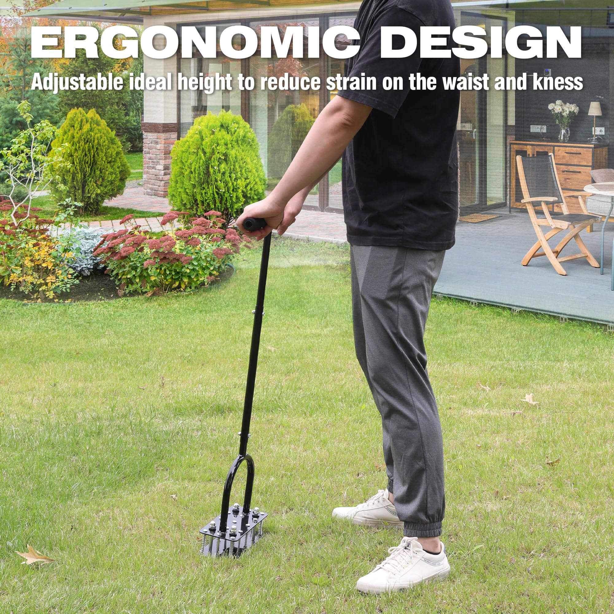 Scarpe Aeratore Per Prato Con Chiodi - Con Velcro Regolabile E 26 Punte In Acciaio Per Giardinaggio - Foto 3