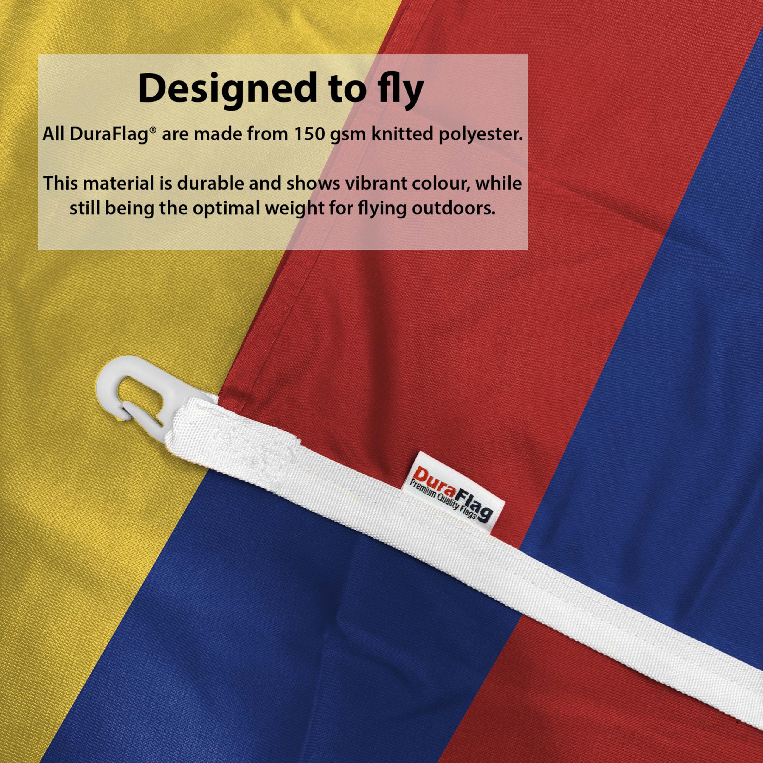 Bandera Colombia DuraFlag con clips, 150 cm x 90 cm