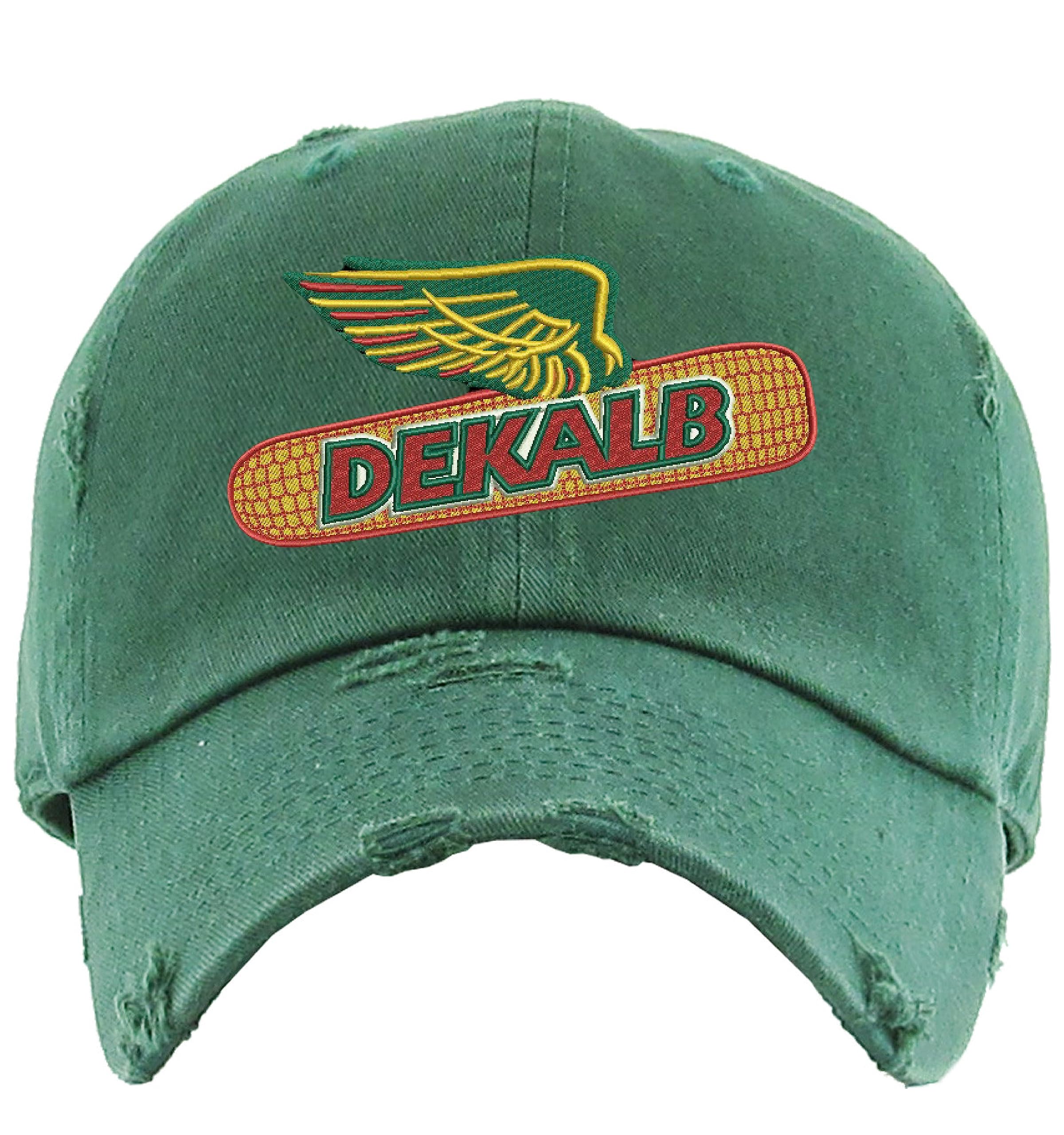 ALLNTRENDSDekalb Corn Hat Distressed Dad Hat Buckle Cap