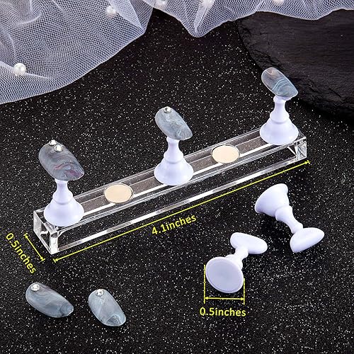 Miniatura 49 de Blulu 2 juegos de soporte de uñas para uñas acrílicas a presión, práctica de exhibición, soporte magnético para pintar uñas para uñas postizas