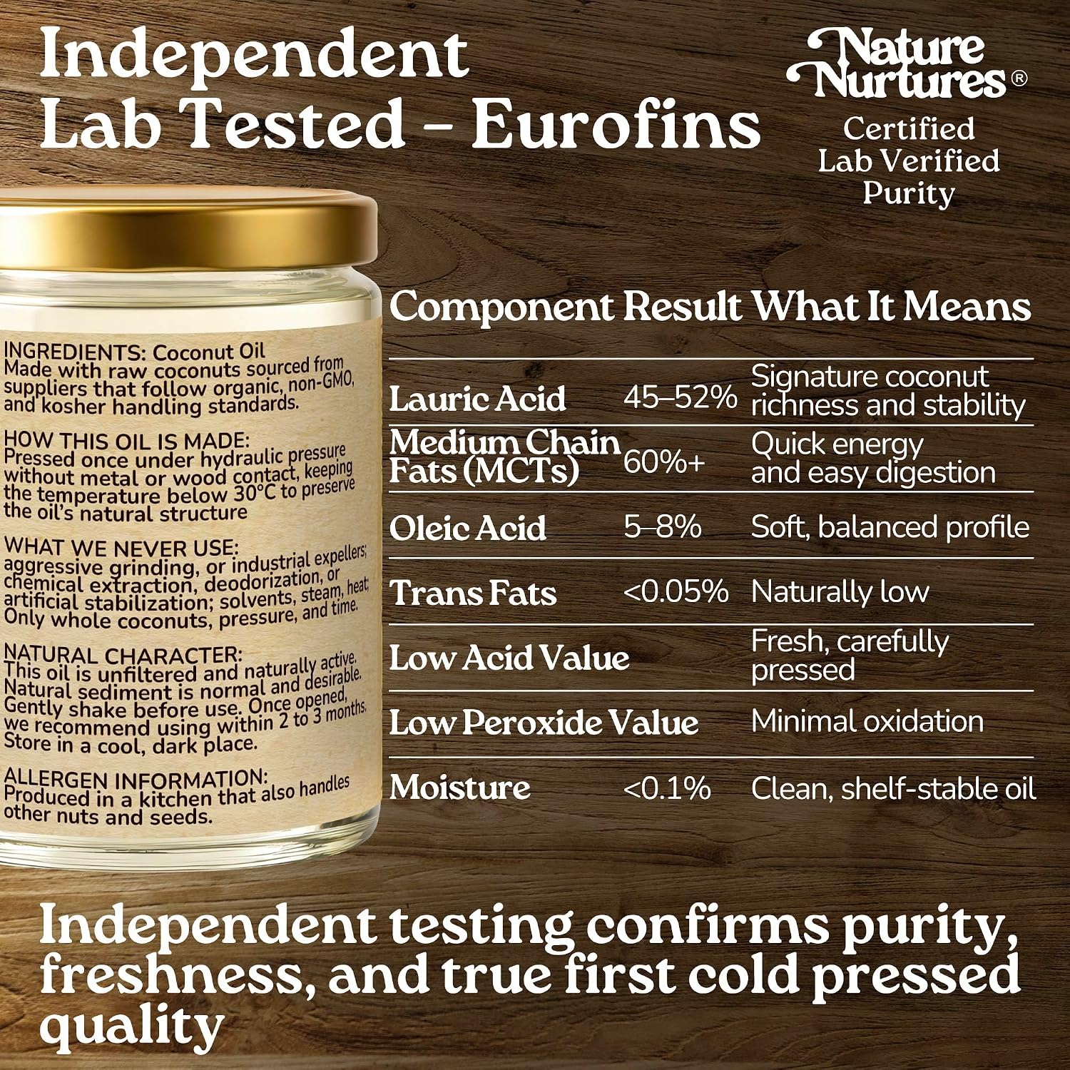 Coconut Oil for Cooking, Frying, Roasted Vegetables and Granola · Raw · Unrefined · First Cold-Pressed Below 30°C · Pressed Only Once · Without Metal or Wood Contact · Small Batch · Handcrafted in Seattle USA · For Home Cooks and Everyday Meals · Kitchen Gift · 100% Pure & Natural · Also Loved for Skin and Hair · 32 oz (907 g) image 4