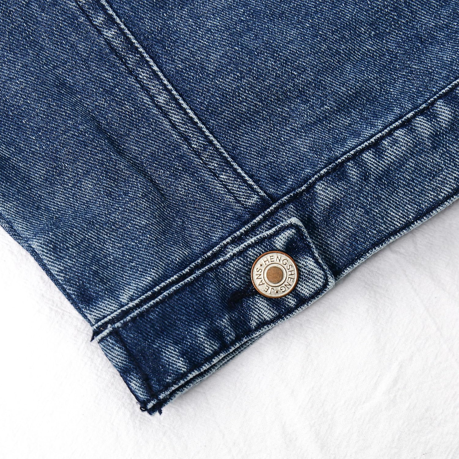 KIDSCOOL SPACE Chaqueta de mezclilla simple para niños pequeños, traje de abrigo de mezclilla suave lavado a la piedra